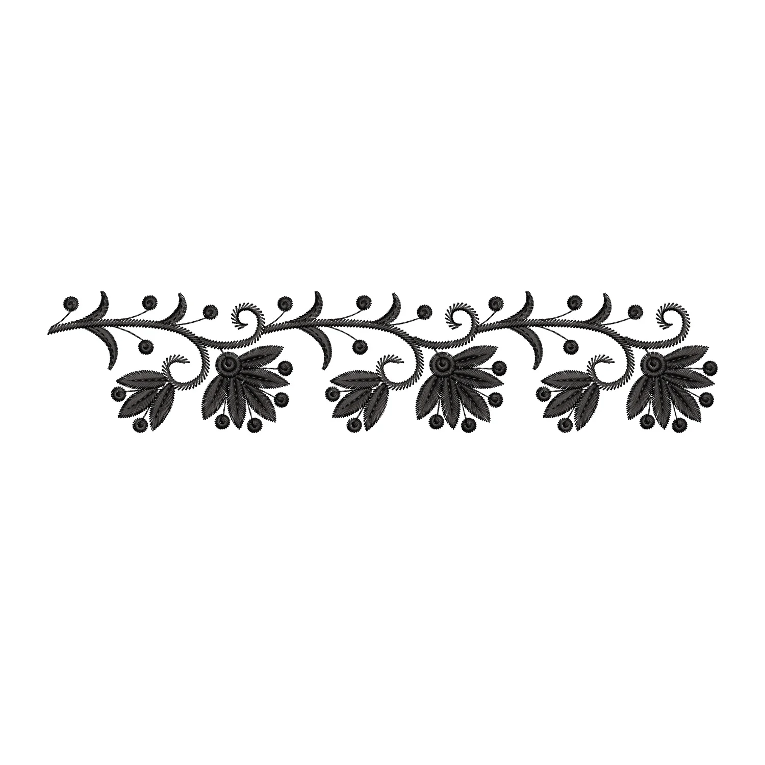 Floral Border Embroidery Design