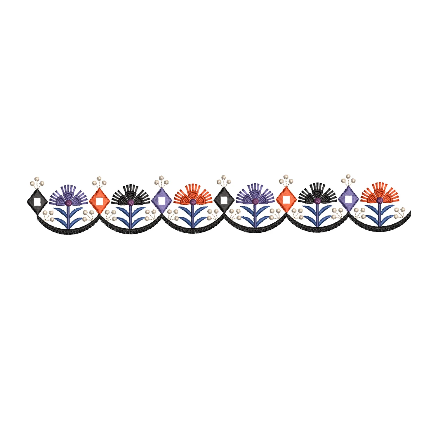 Floral Border Embroidery Design