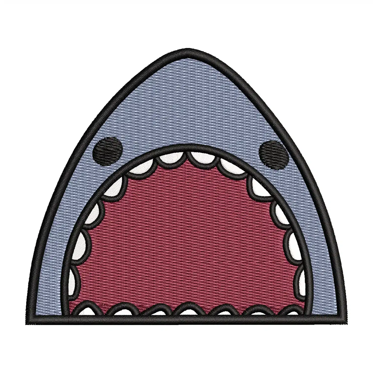 Shark Opening Mouth Embroidery Design