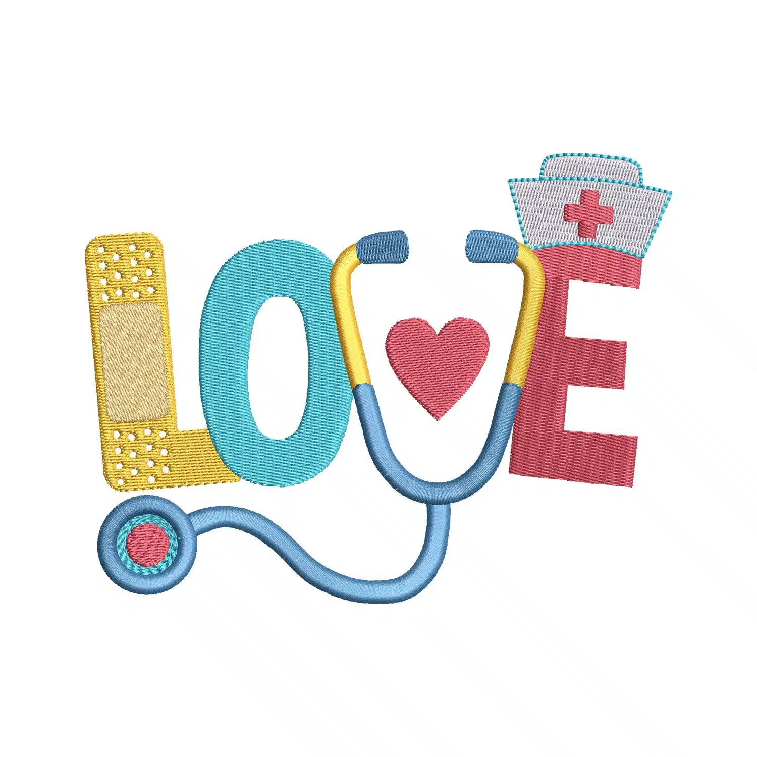 Love Nurse Embroidery Design