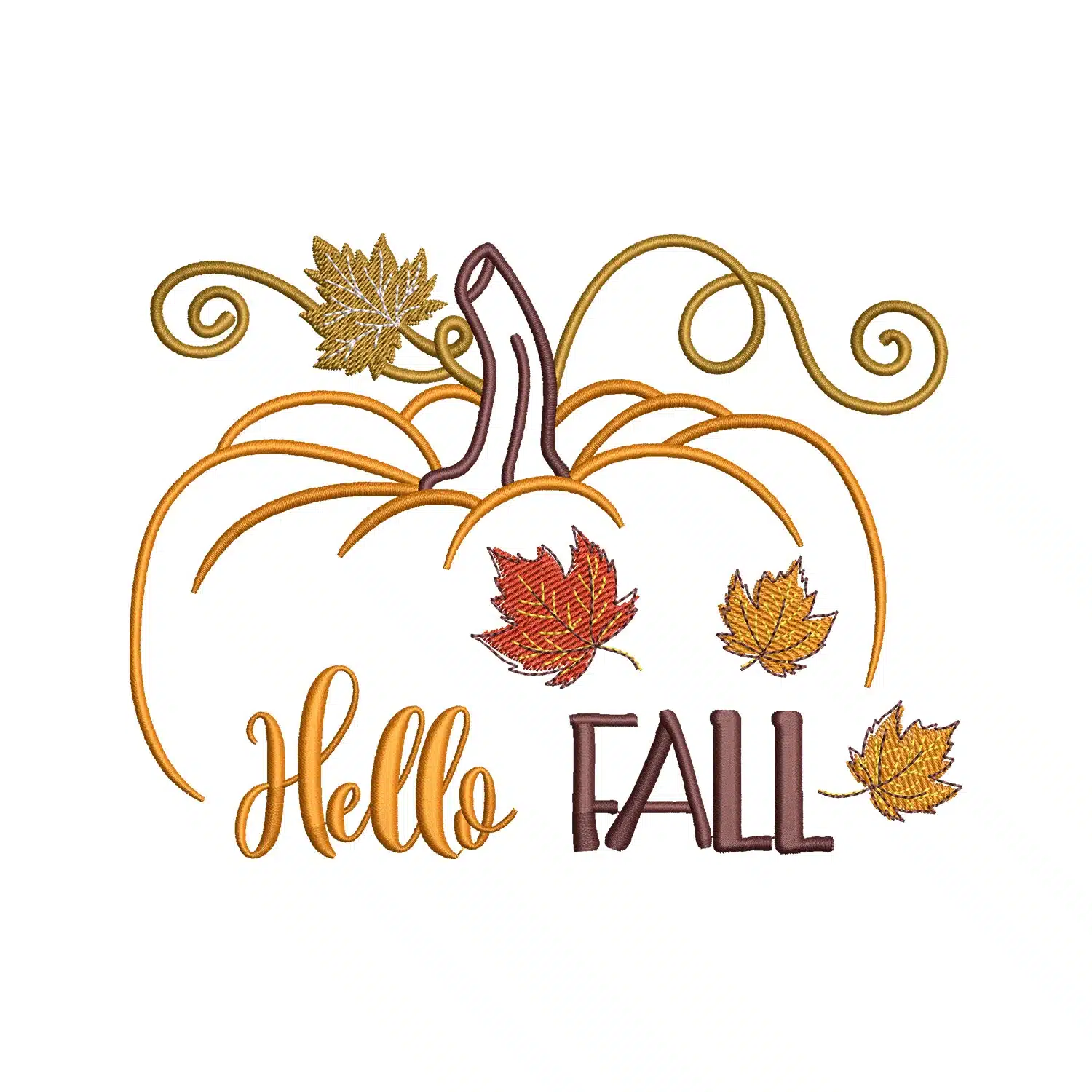 Hello Fall Embroidery Design