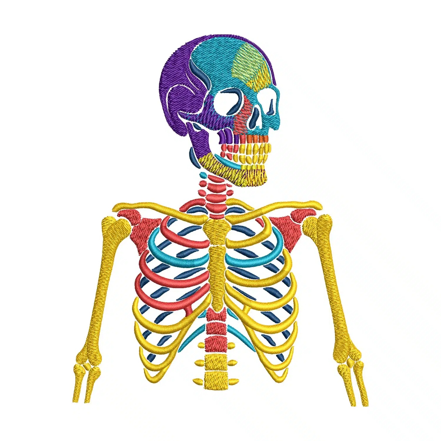 Chromatic Skull Embroidery Design