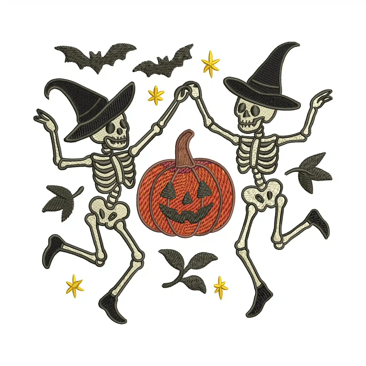 Dancing Skeletons Embroidery Design