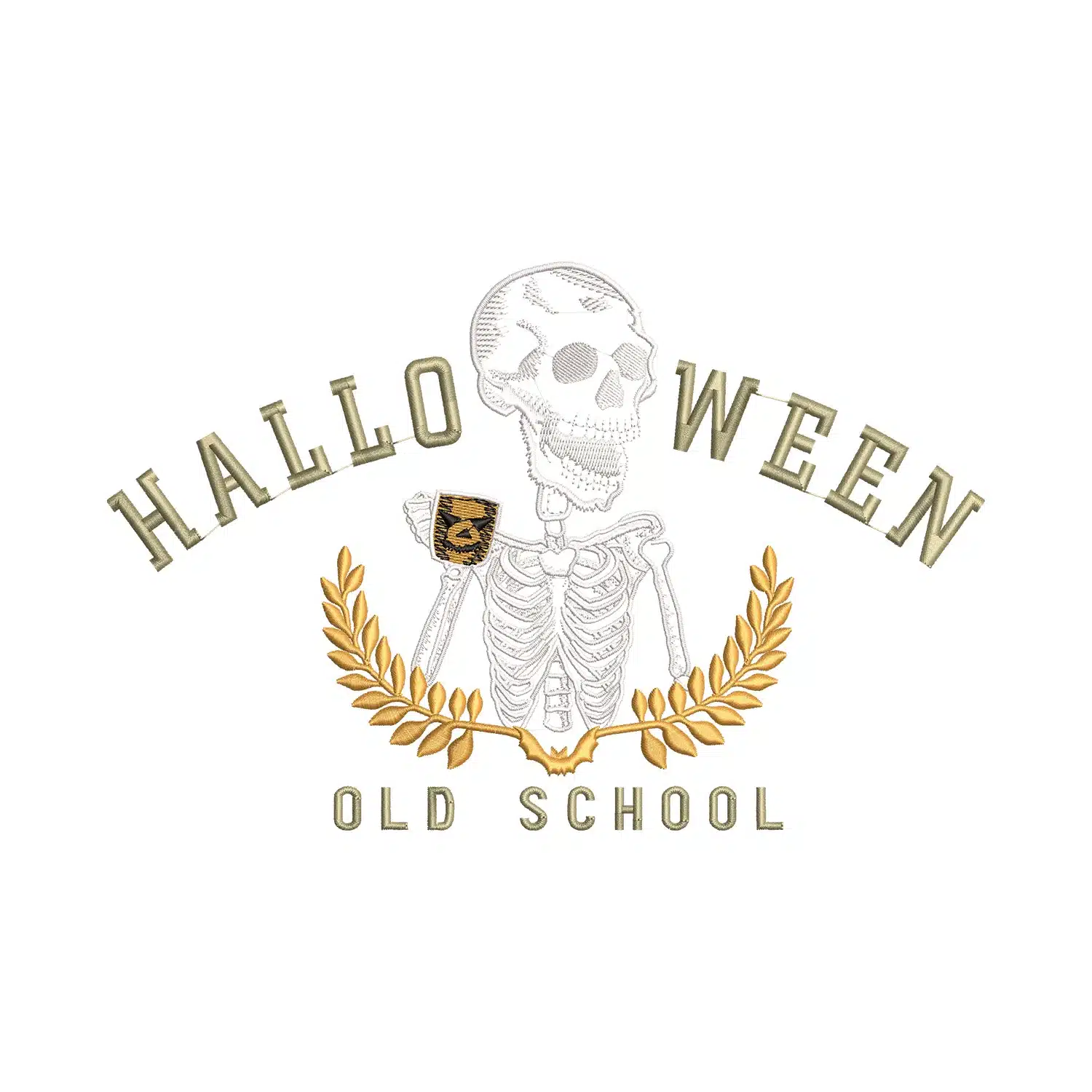 Halloween Old School Embroidery Design