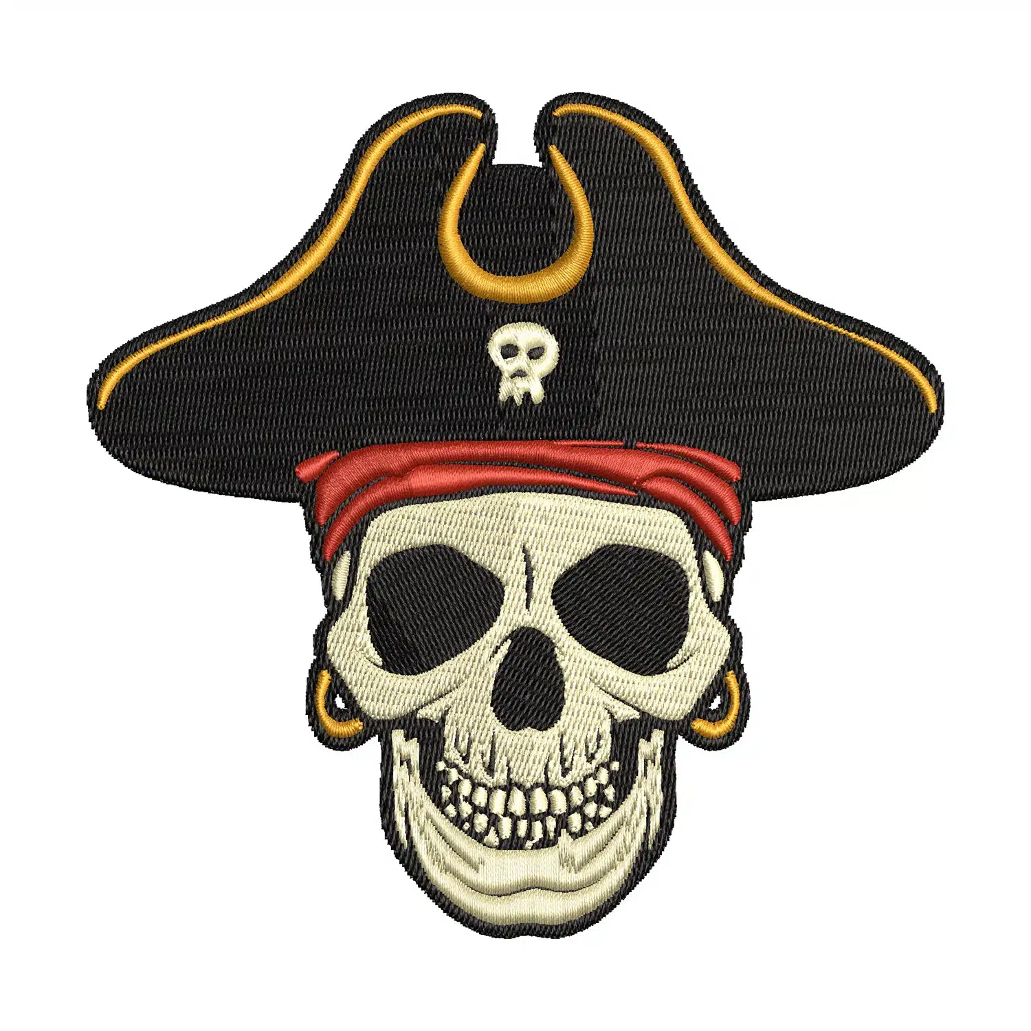 Pirate Skull Embroidery Design