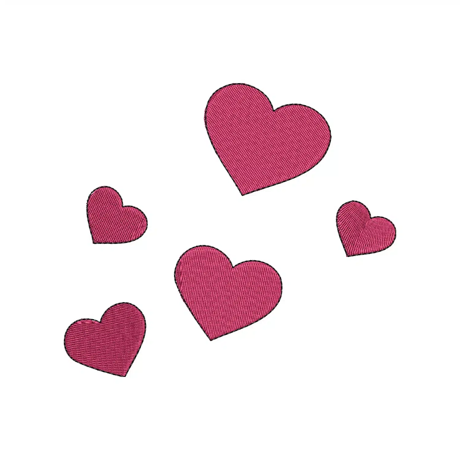 Five Hearts Embroidery Design