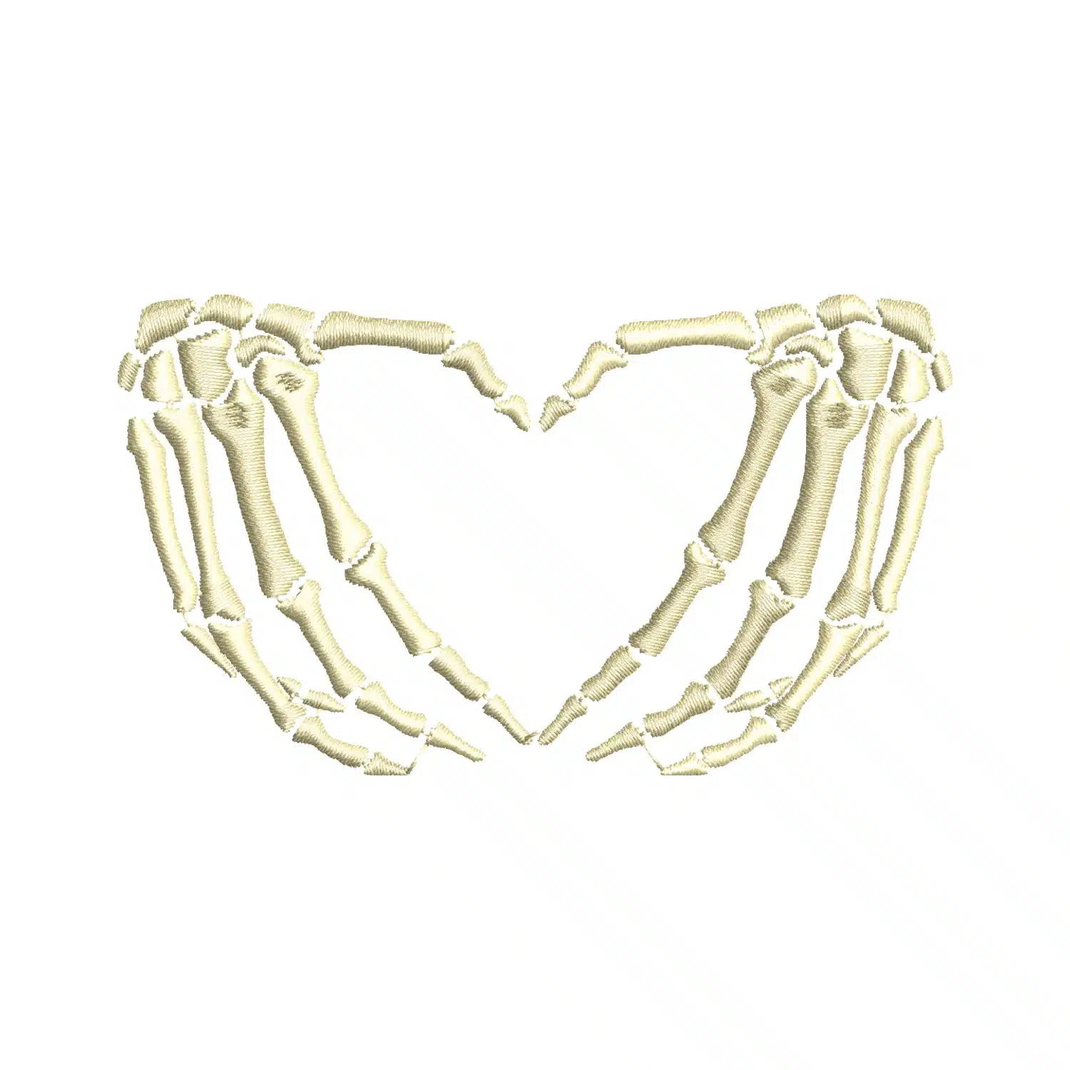 Love Heart Hands Skeleton Embroidery Design