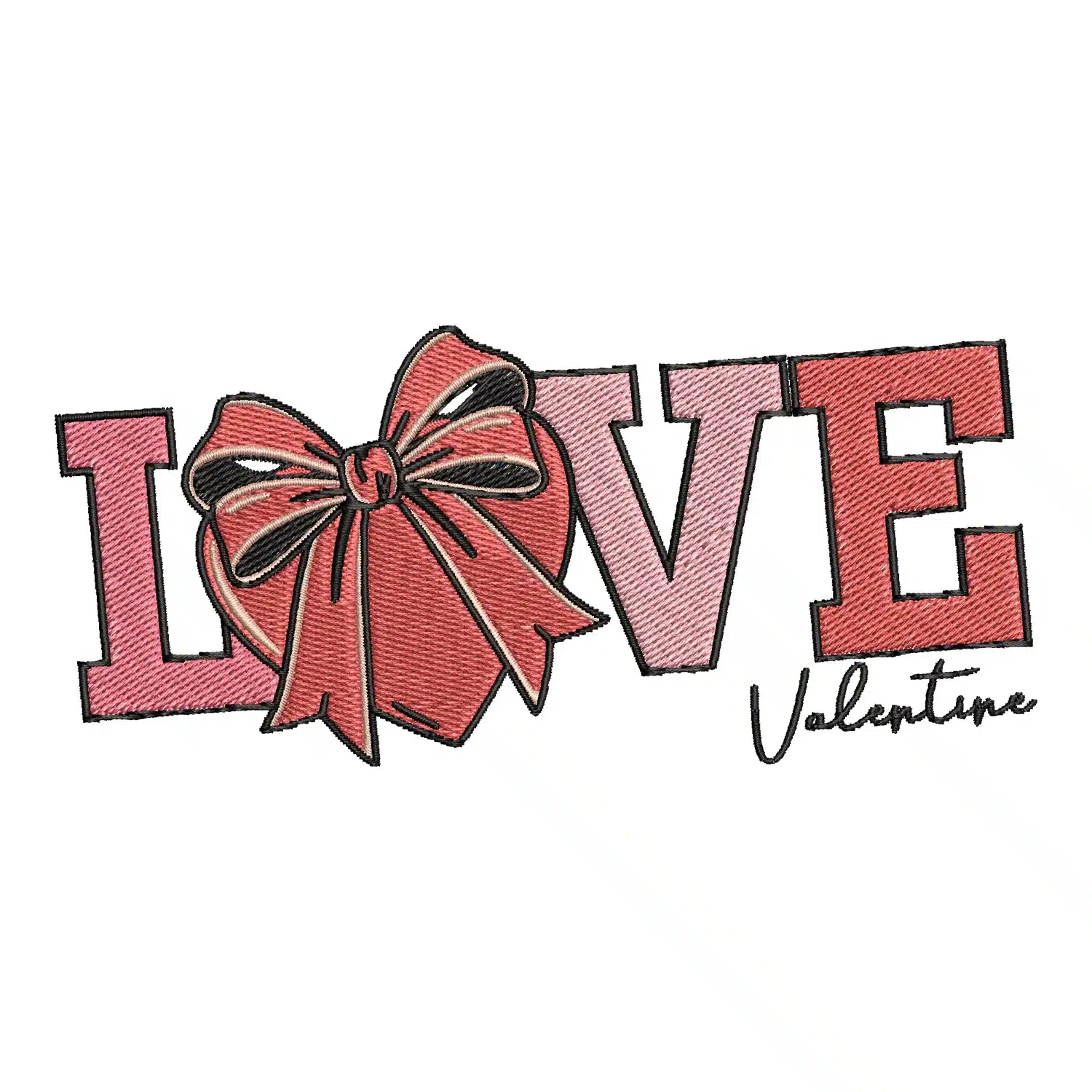 Love Valentine Embroidery Design
