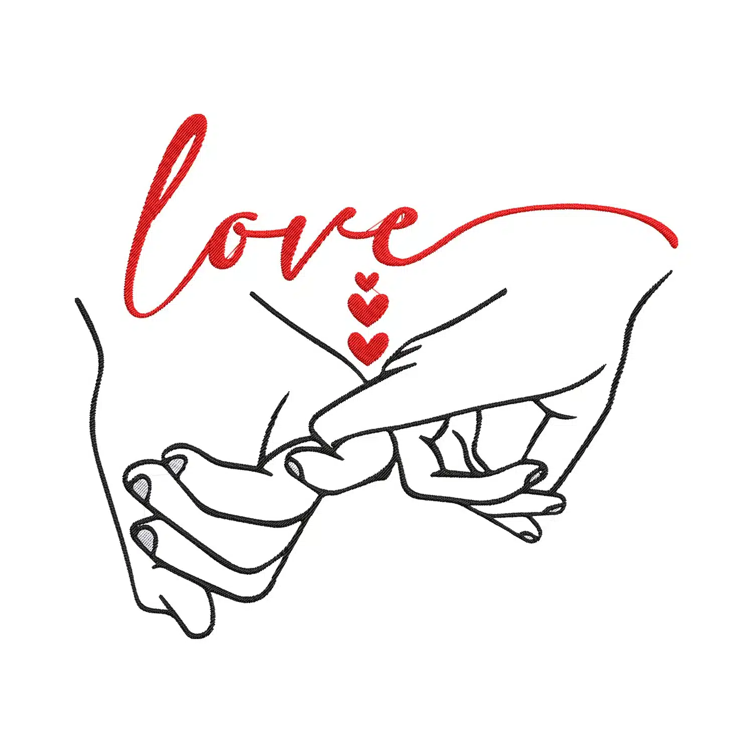 Lover Hands Embroidery Design
