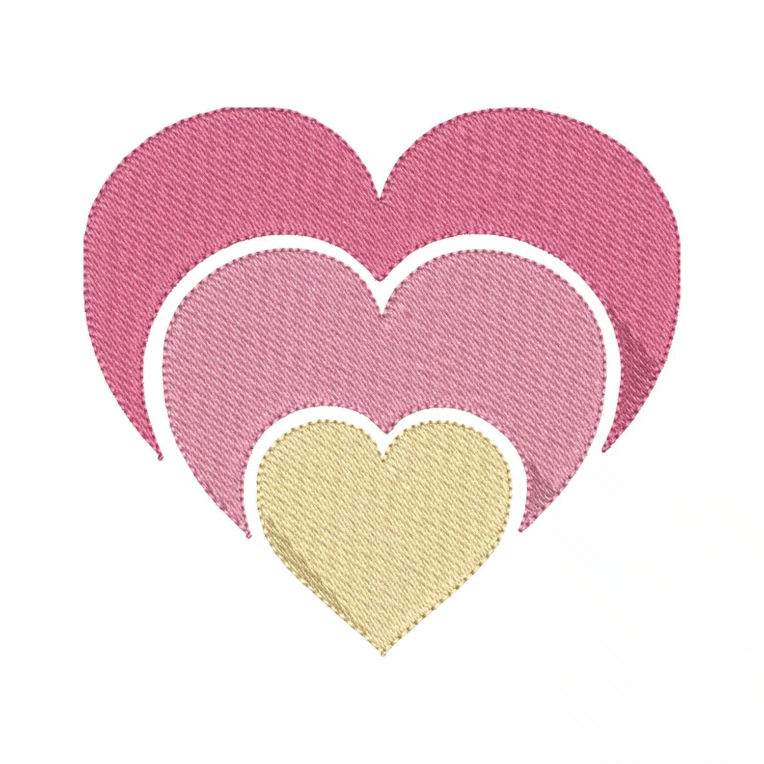 Three Hearts Embroidery Design
