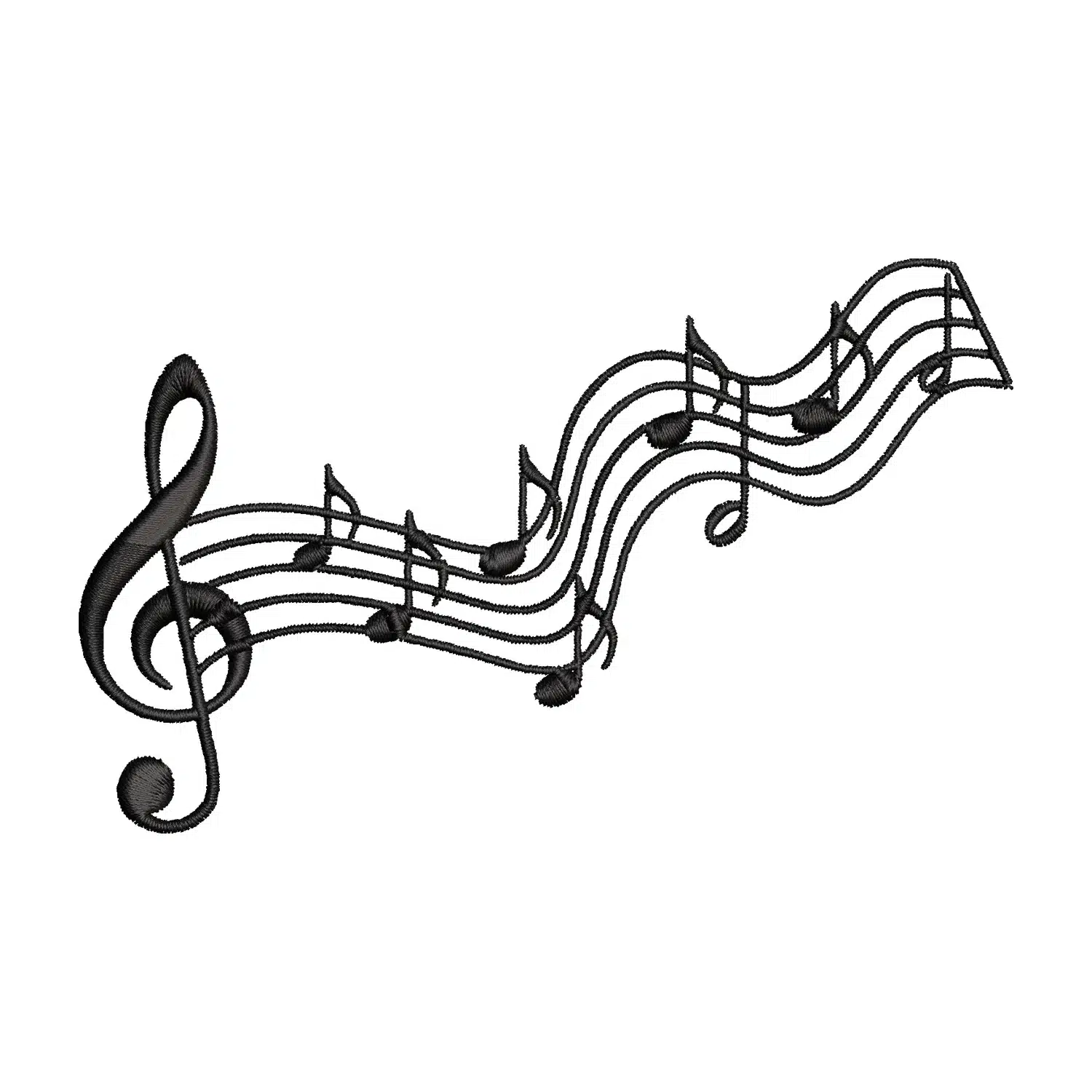 Silhouette Music Notes Embroidery Design