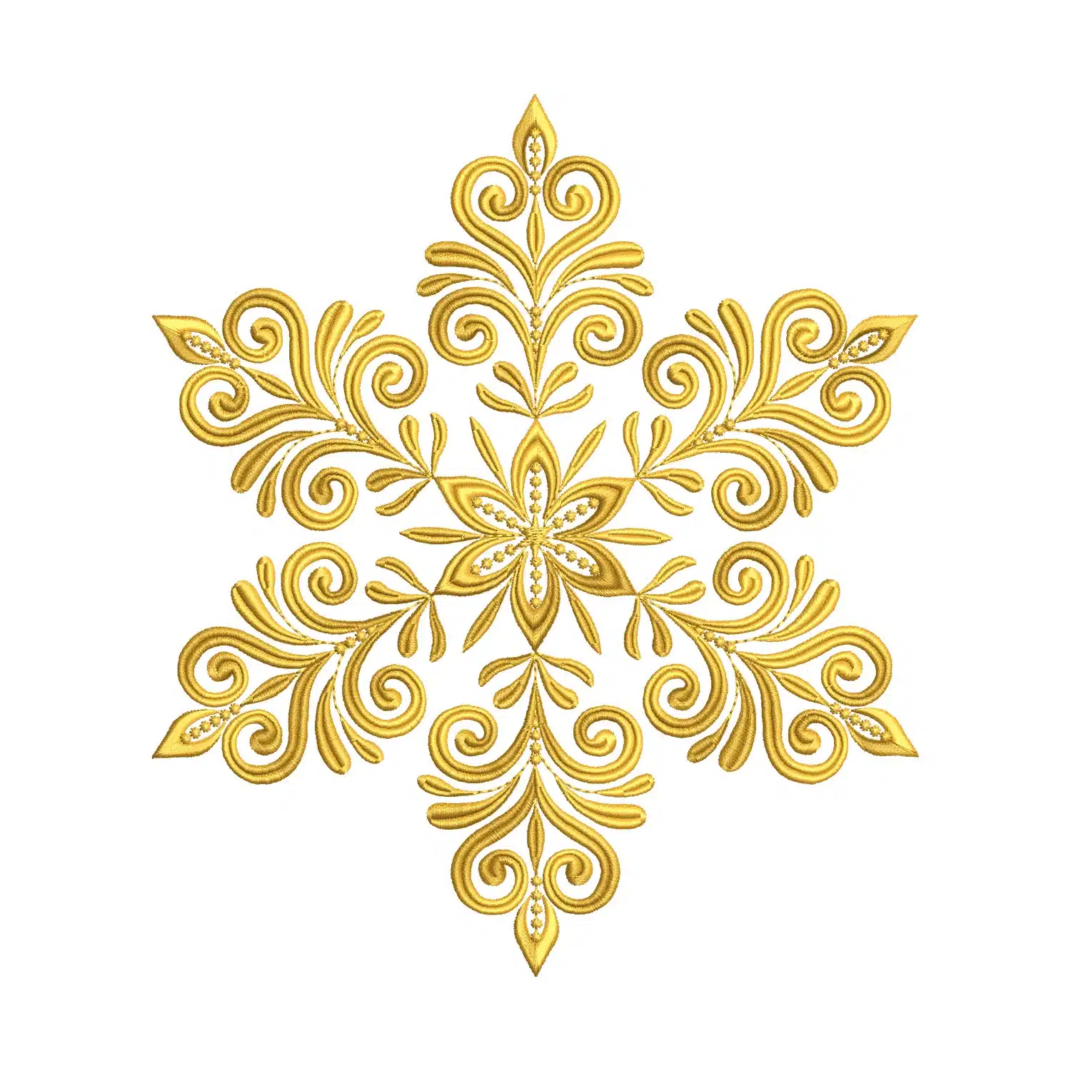 Gold Snowflake Embroidery Design