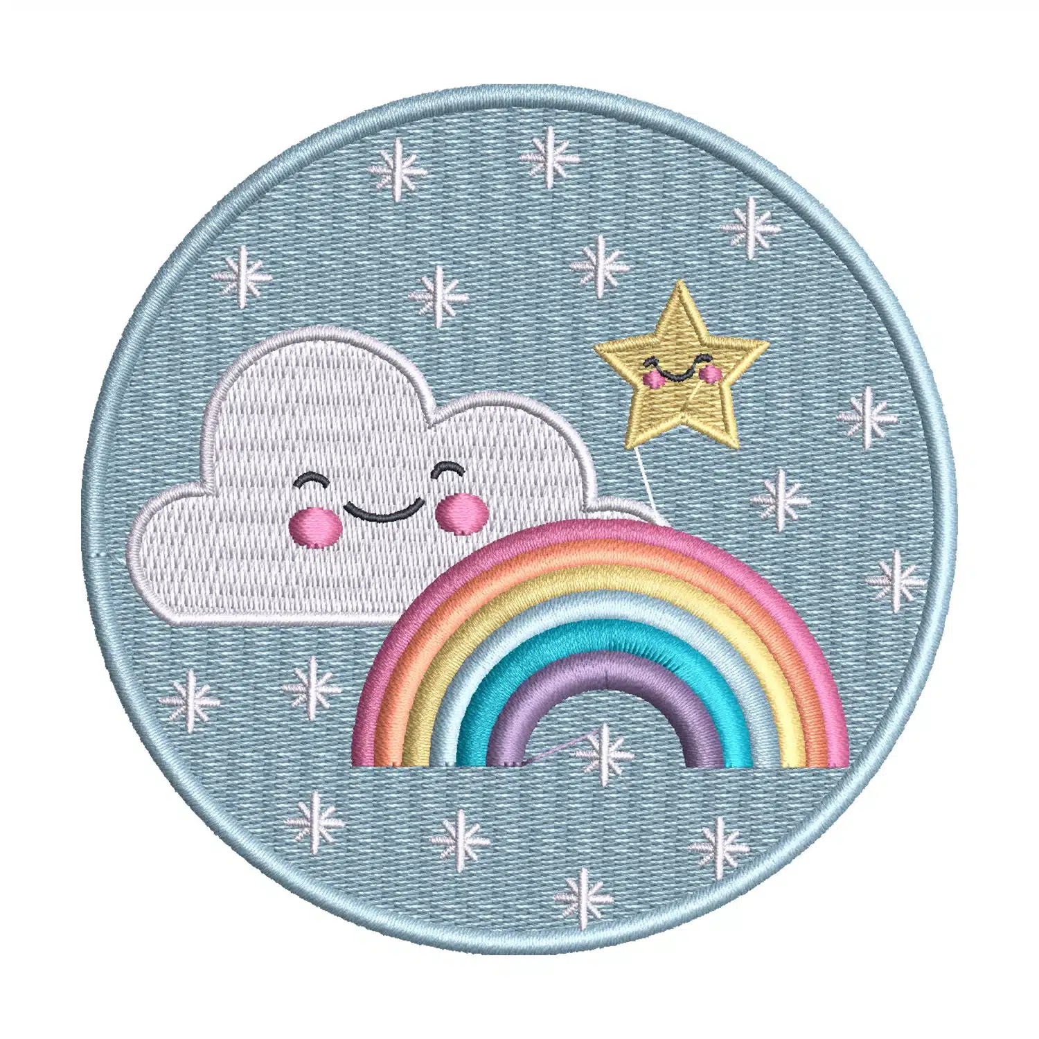 Rainbow Clouds Embroidery Design