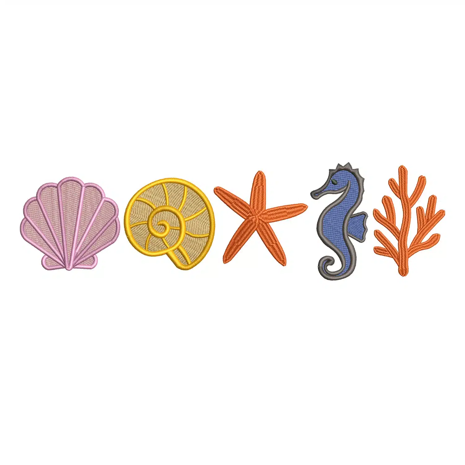 Sea Shells Embroidery Design