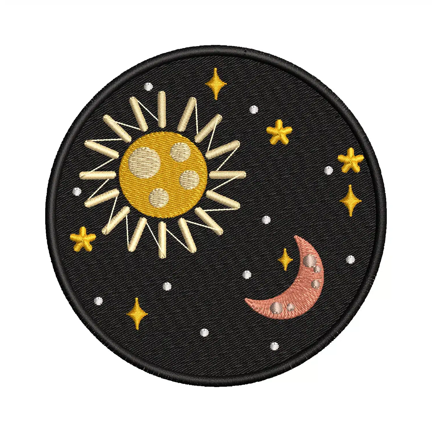 Sun Moon and Stars Embroidery Design