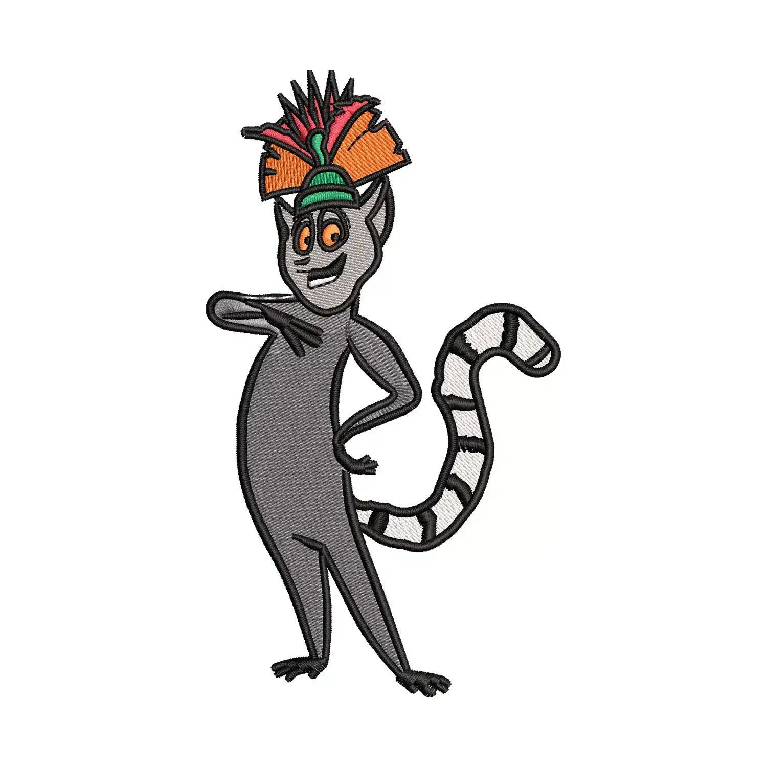 King Julien Embroidery Design