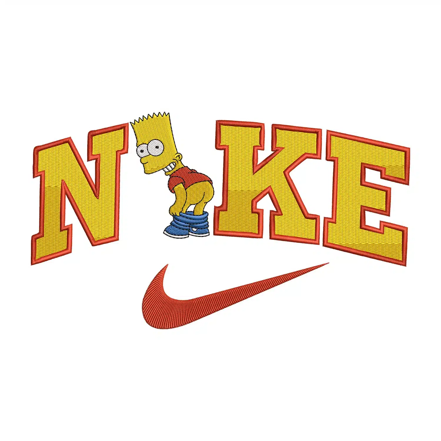 Bart Simpson Nike Embroidery Design