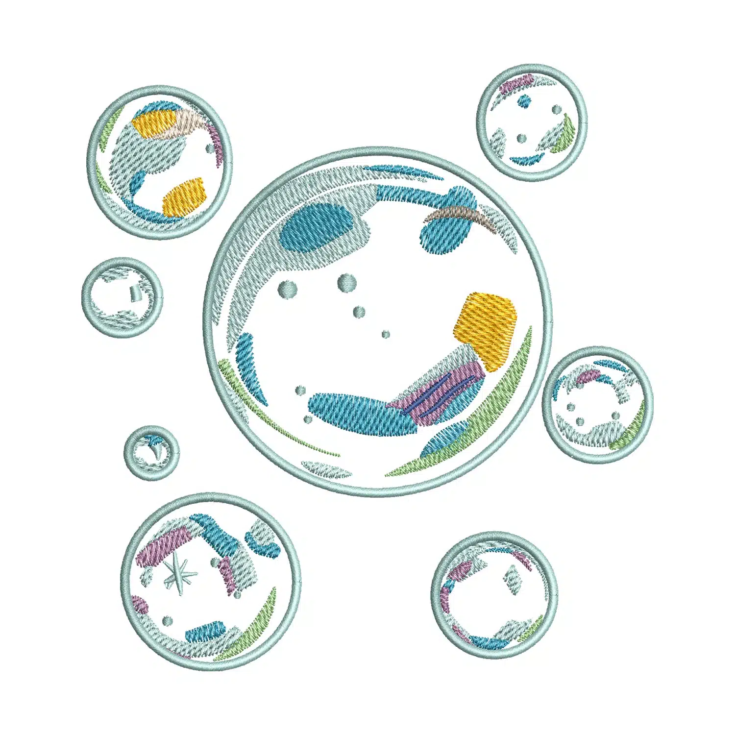 Soap Bubble Embroidery Design