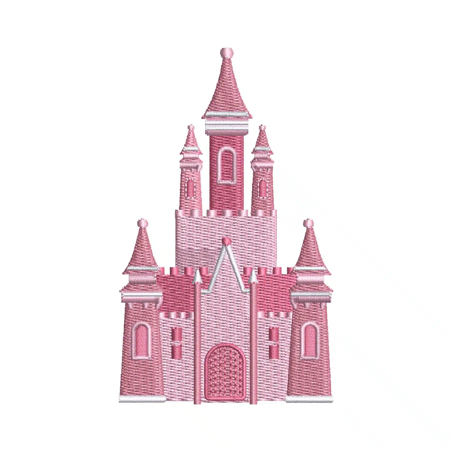 Pink Castle Embroidery Design