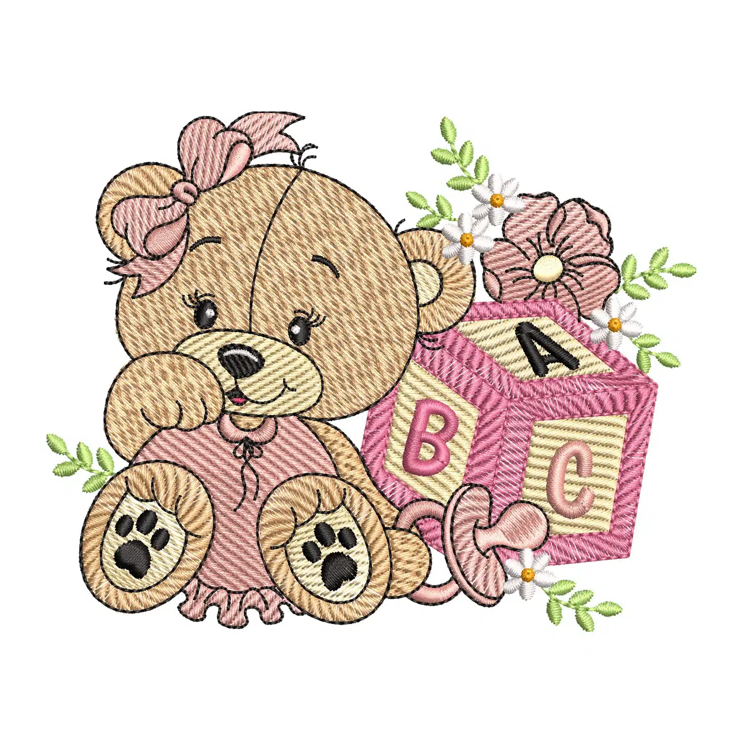 Teddy Bear Alphabet Embroidery Design