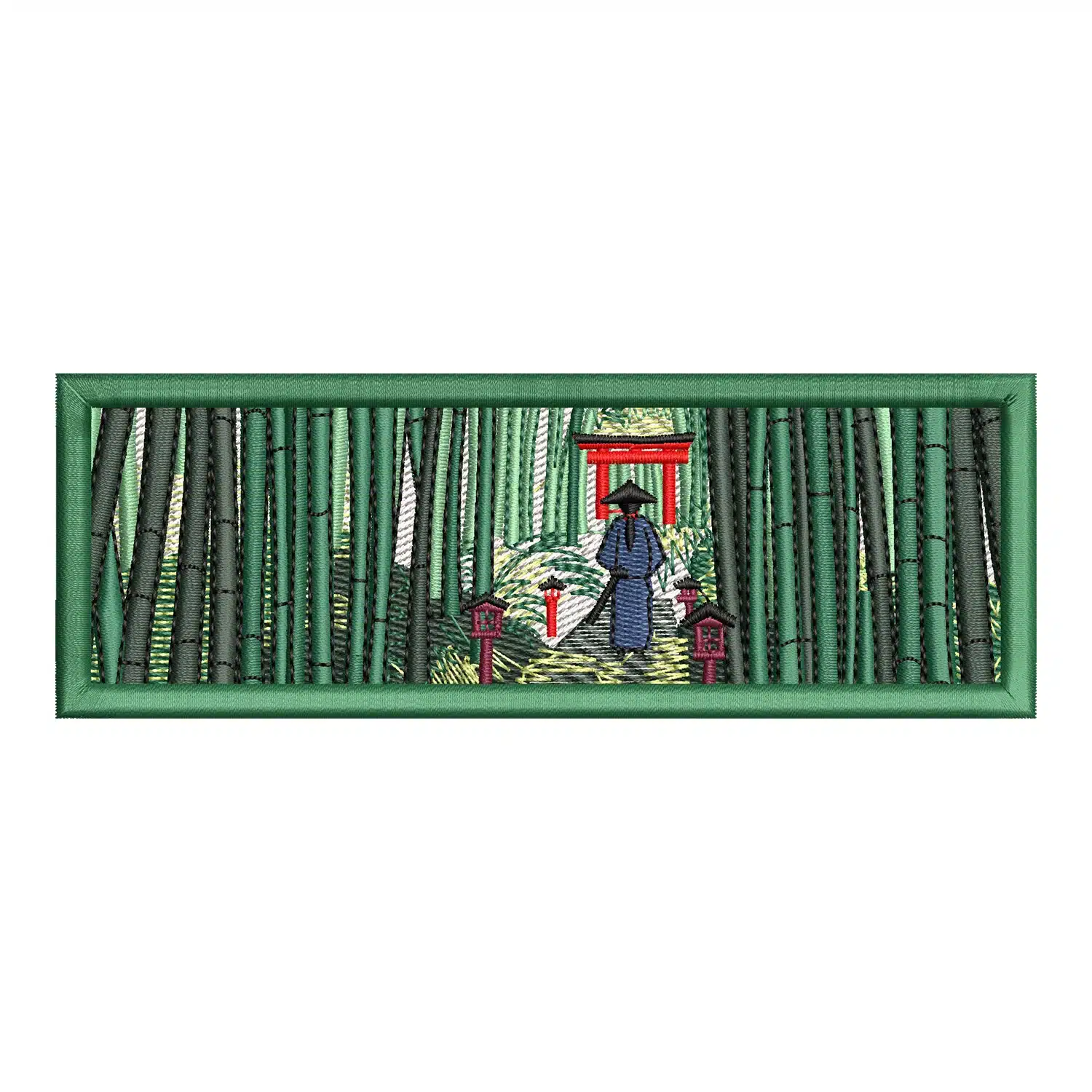 Japanese Bamboo Shrine Embroidery Design