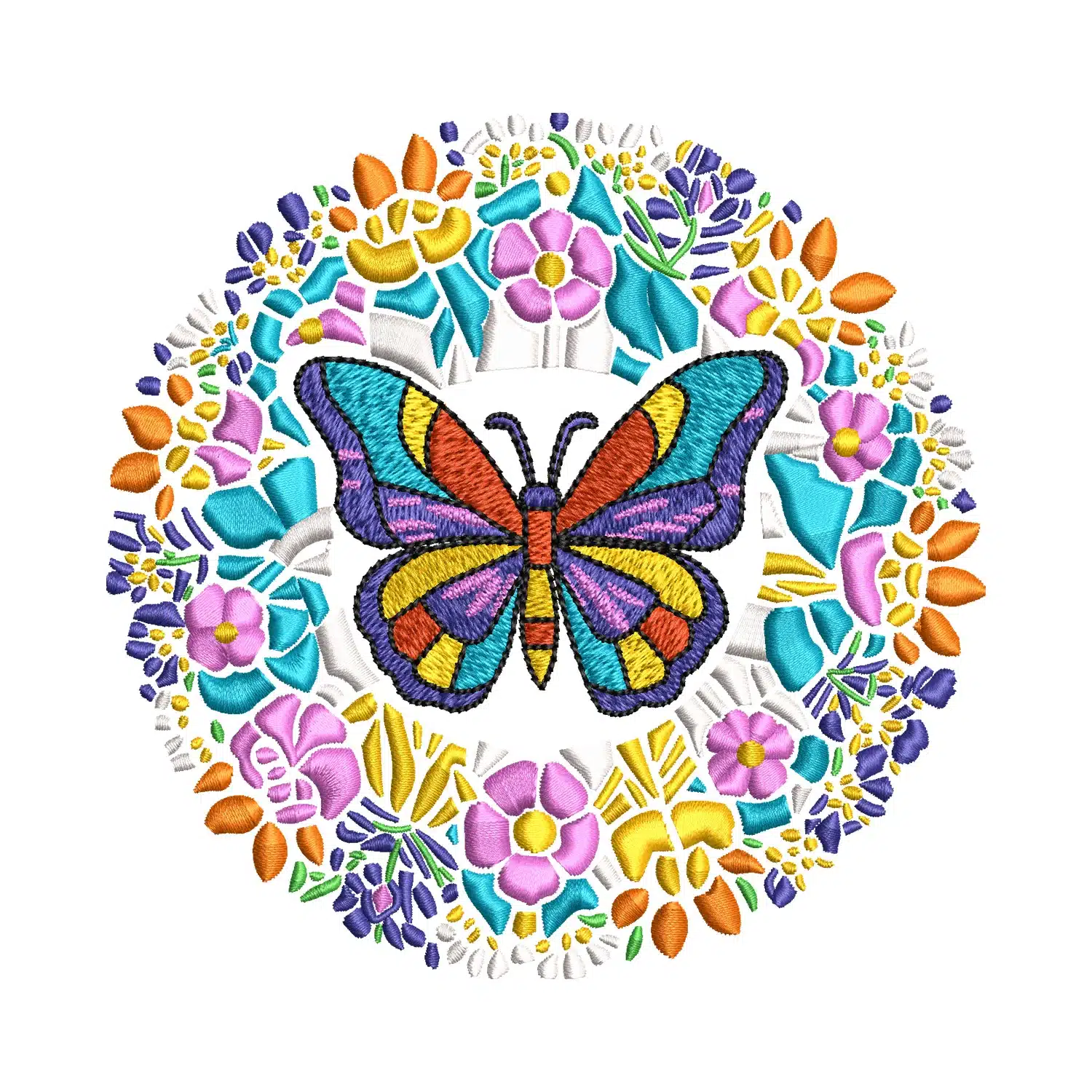 Mosaic butterfly Embroidery Design