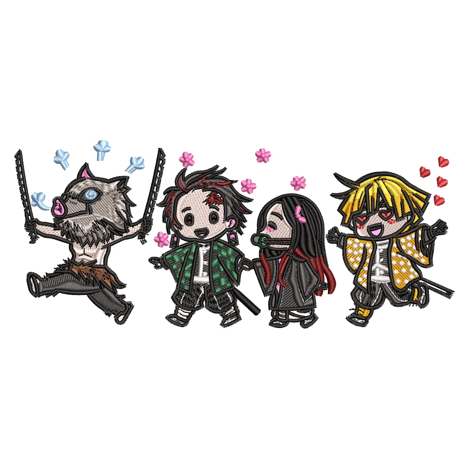 Demon Slayers Chibi Embroidery Design