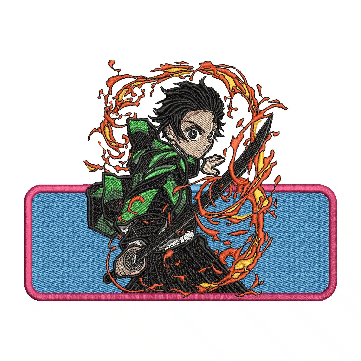 Tanjiro Fire Attack Embroidery Design