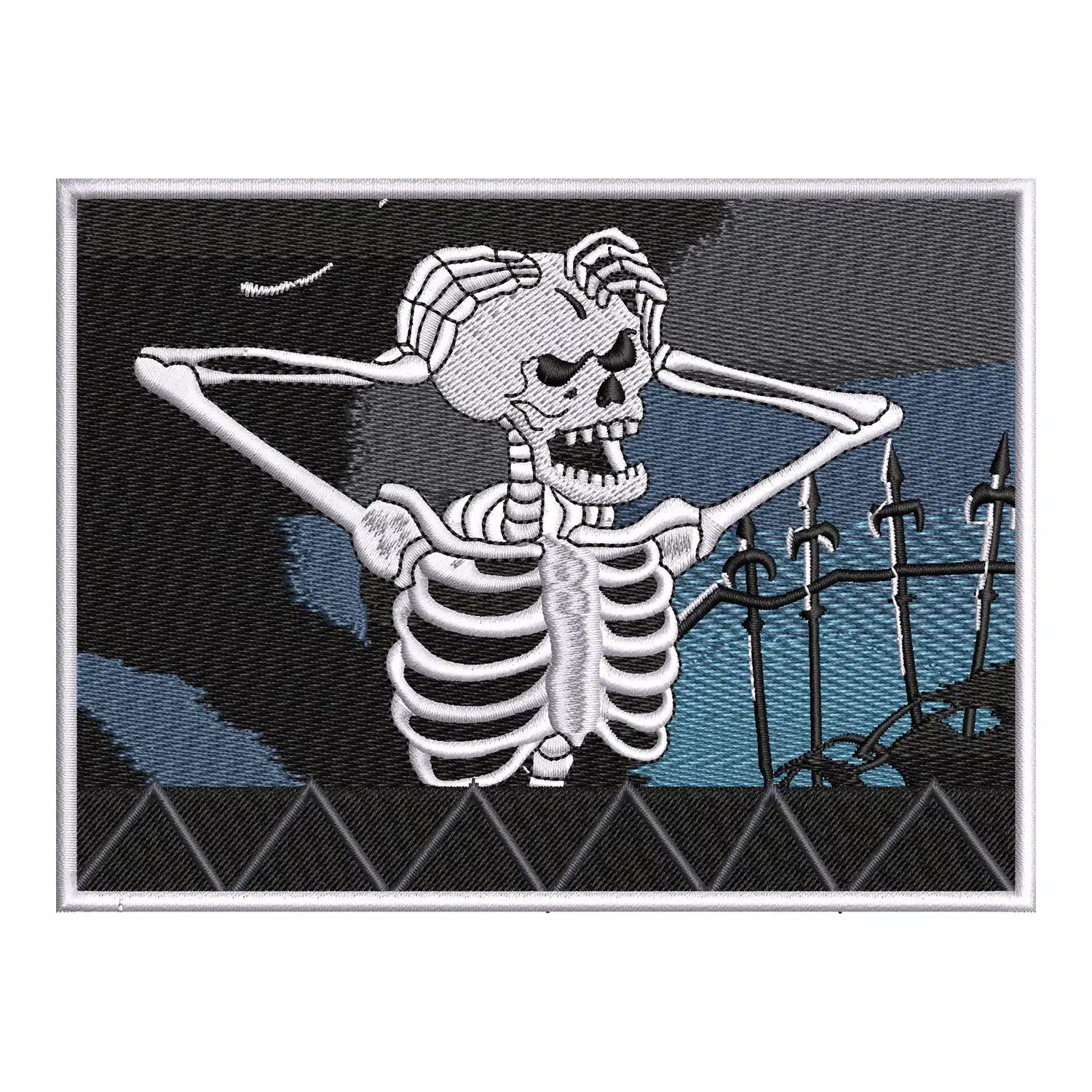 Annoyed Skeleton Embroidery Design