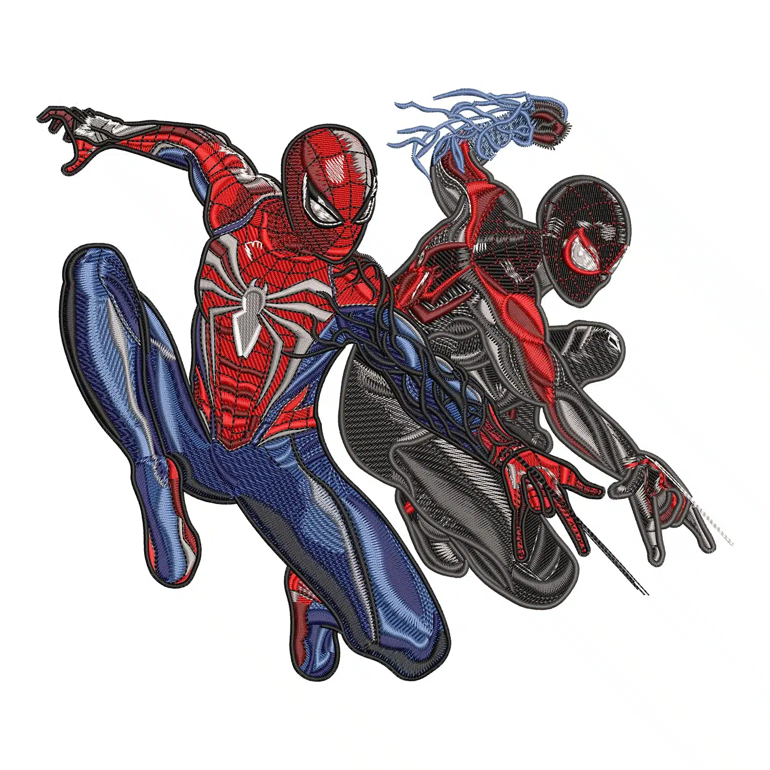 Spiderman and Miles Morales Embroidery Design