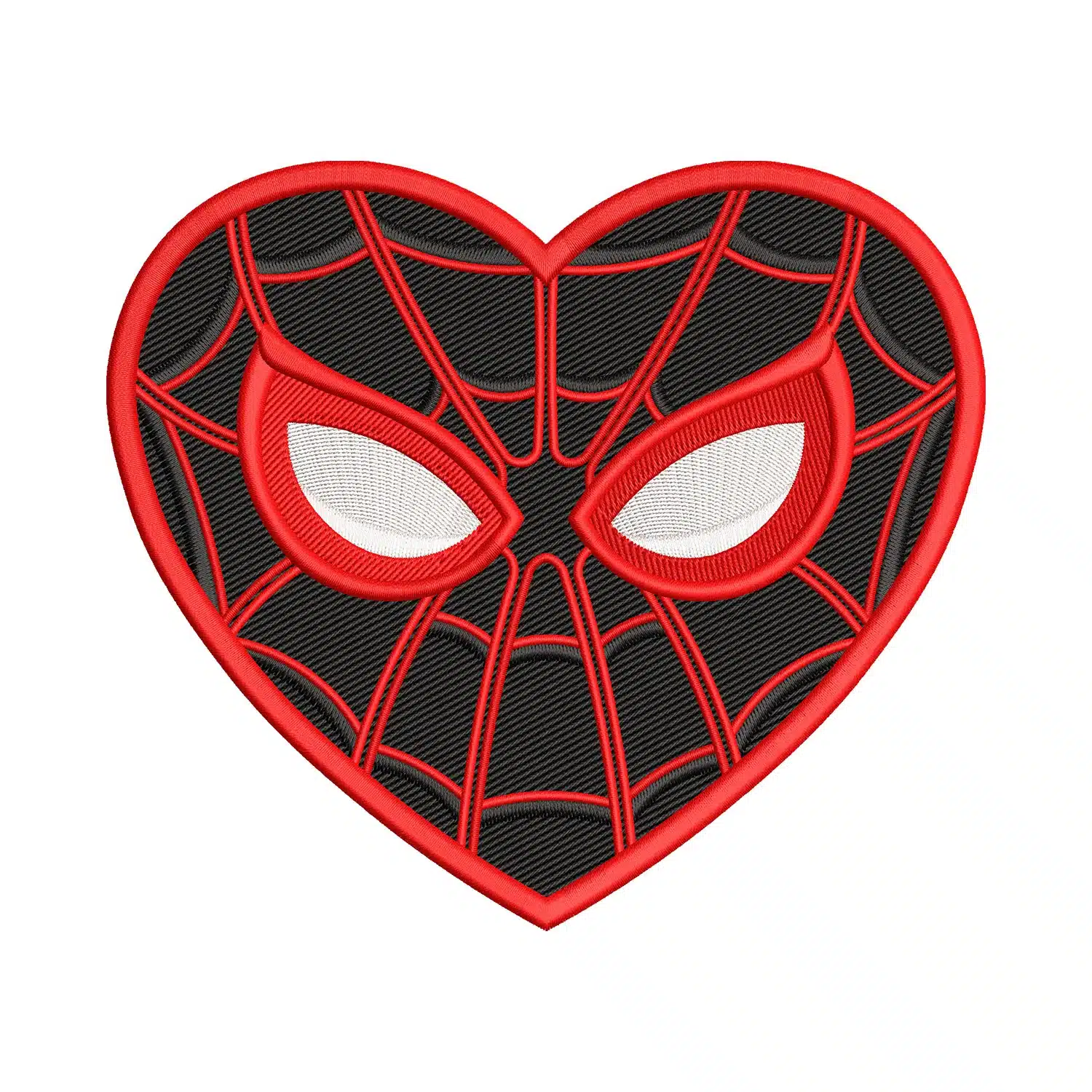 Spiderman Face in Heart Embroidery Design