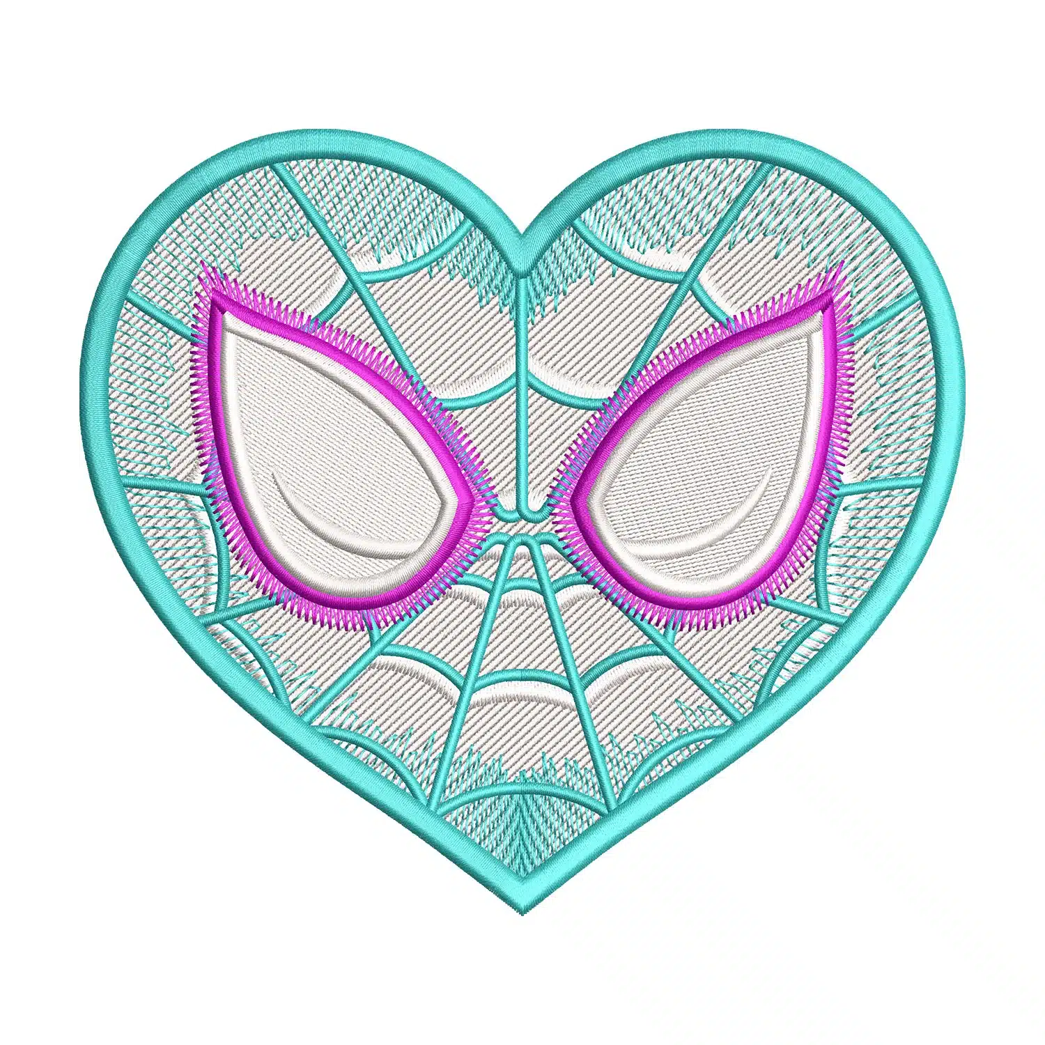 Spiderman Gwen Face in Heart Embroidery Design
