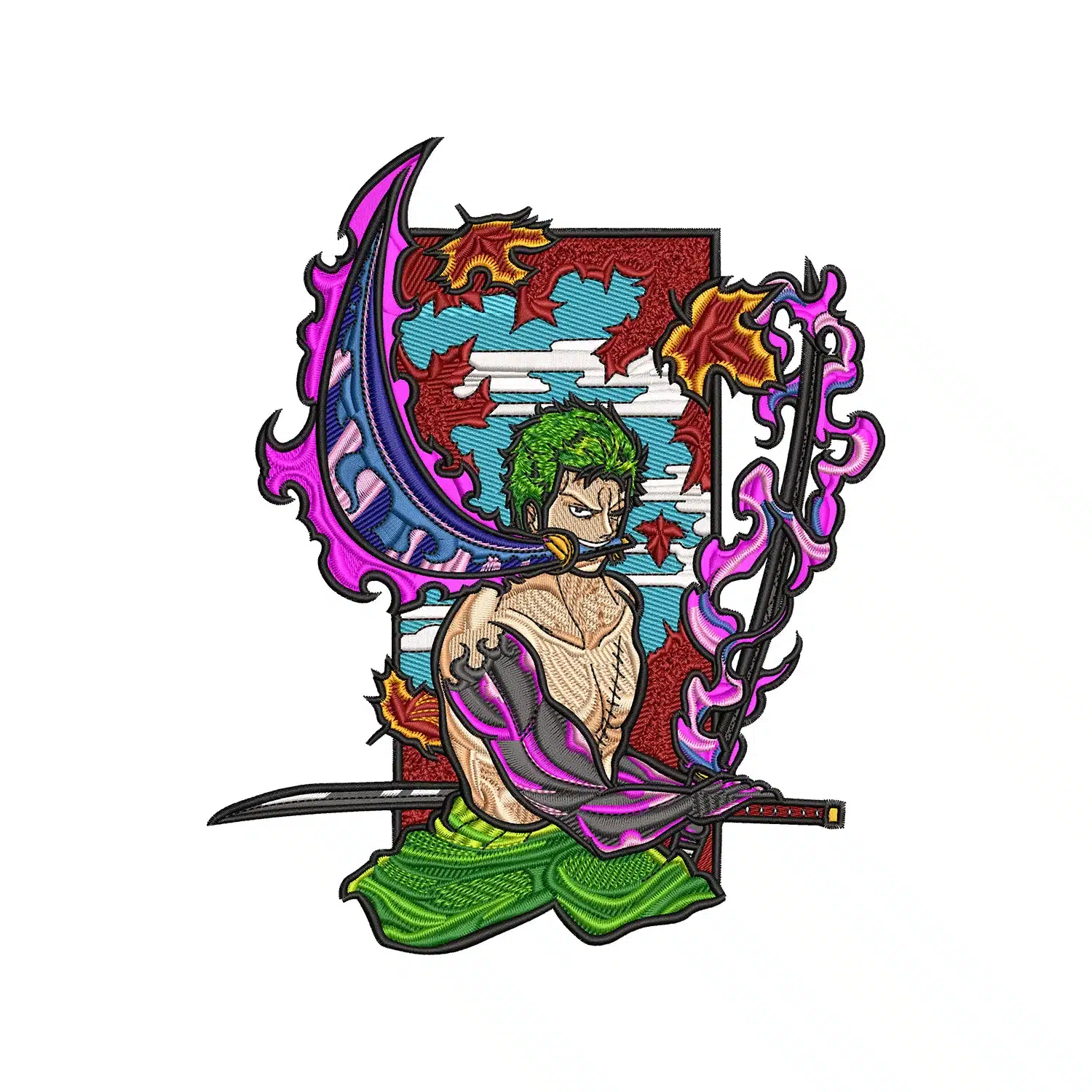 Home 155 Zoro Swords Haki Embroidery Design