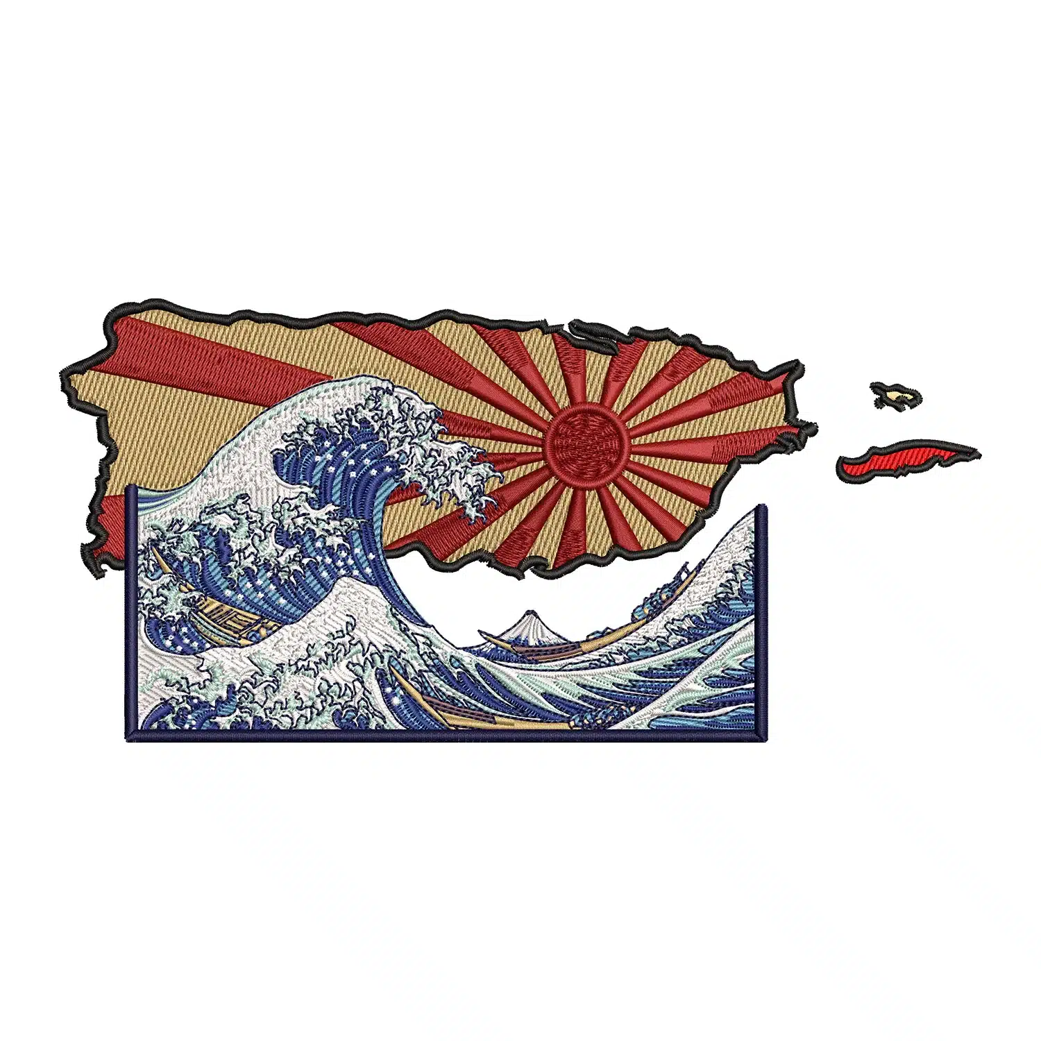 Sea Waves Imperial Japan Embroidery Design