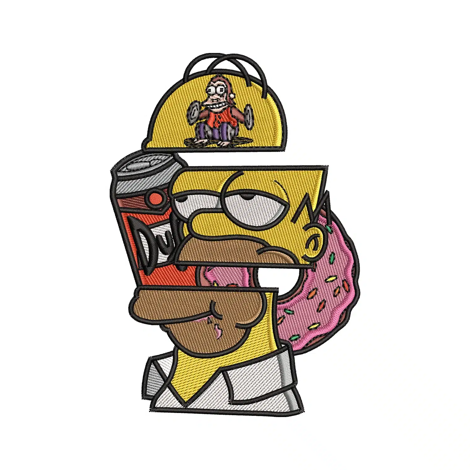 Homer Snacks Embroidery Design