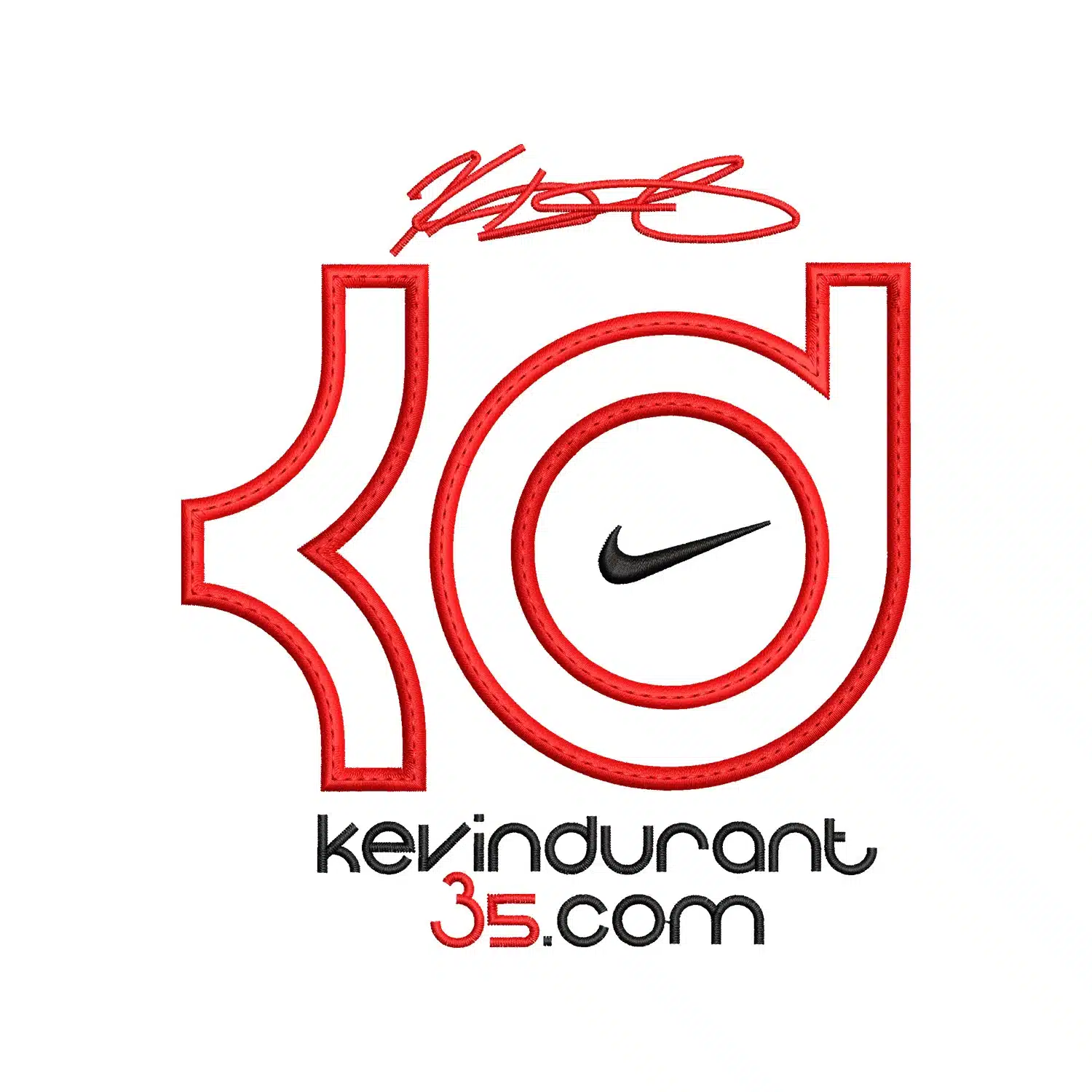 Kevin Durant Swoosh Embroidery Design