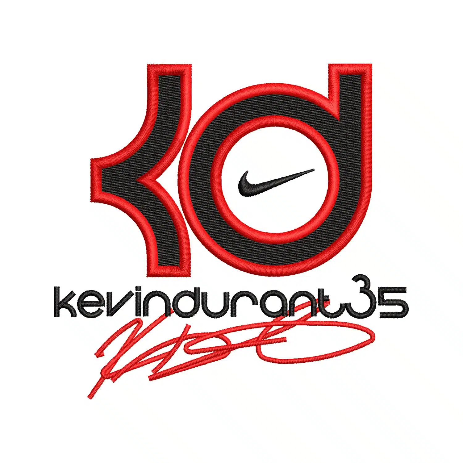 Kevin Durant Swoosh Embroidery Design