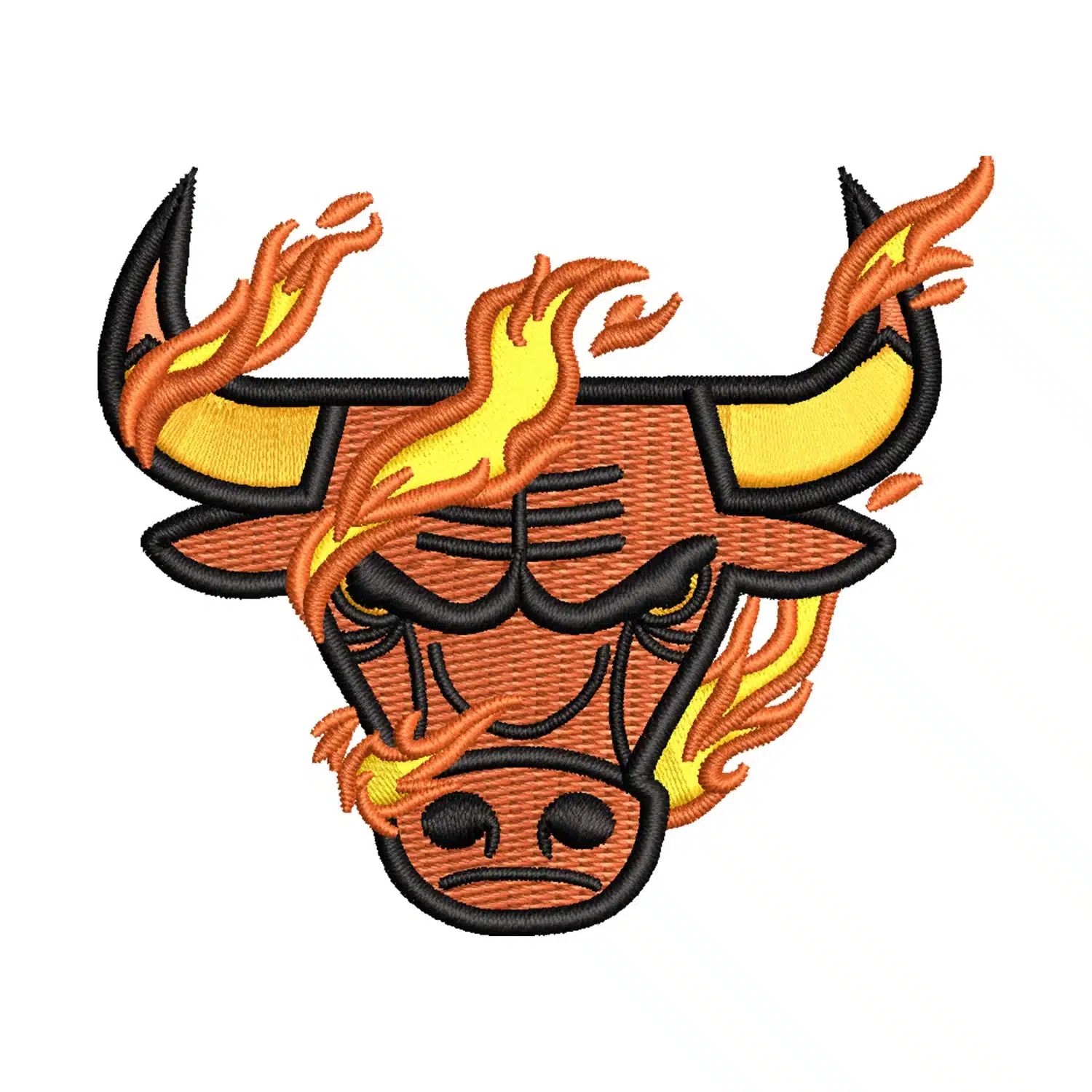 Chicago Bulls Fire Logo Embroidery Design