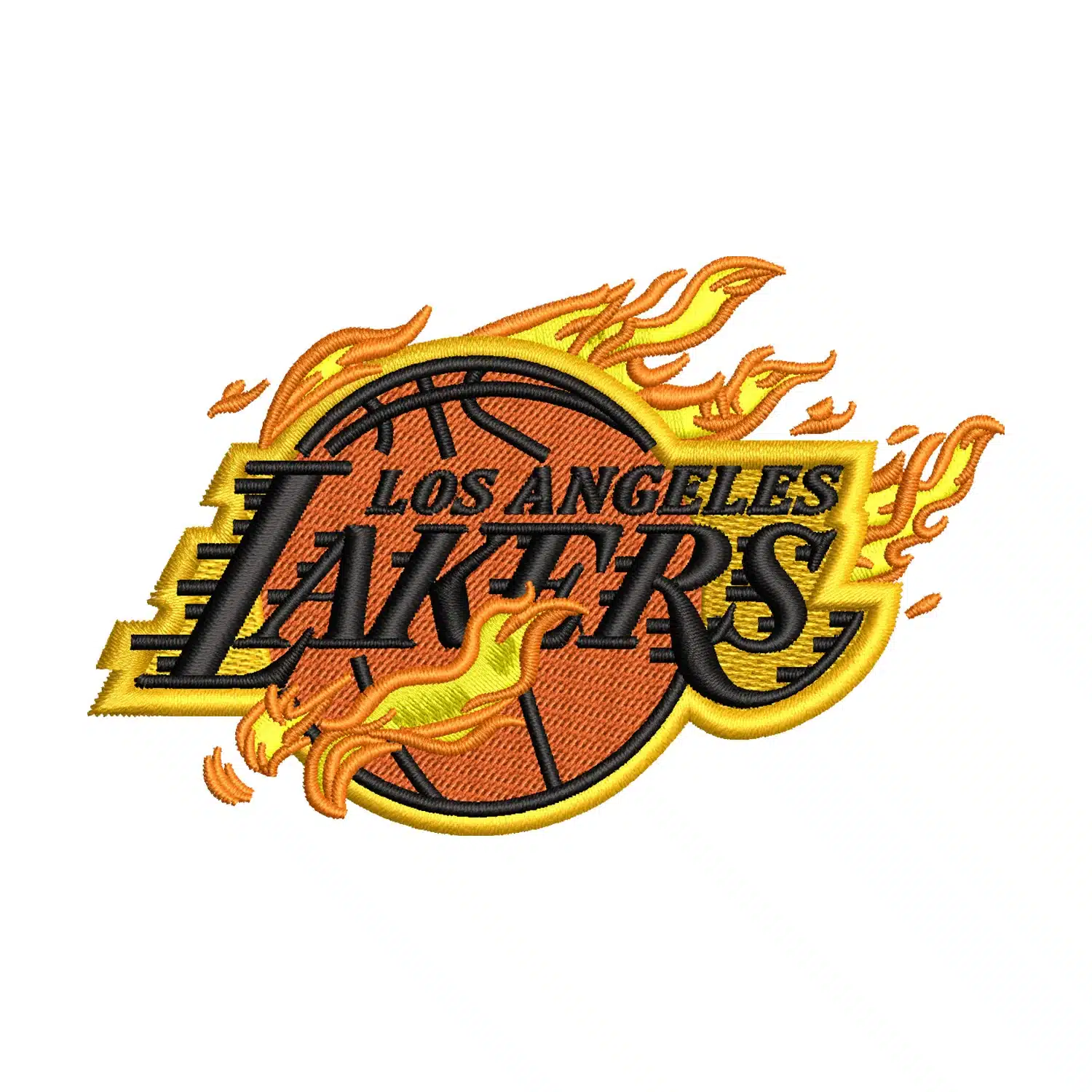 Los Angeles Lakers Fire Logo Embroidery Design