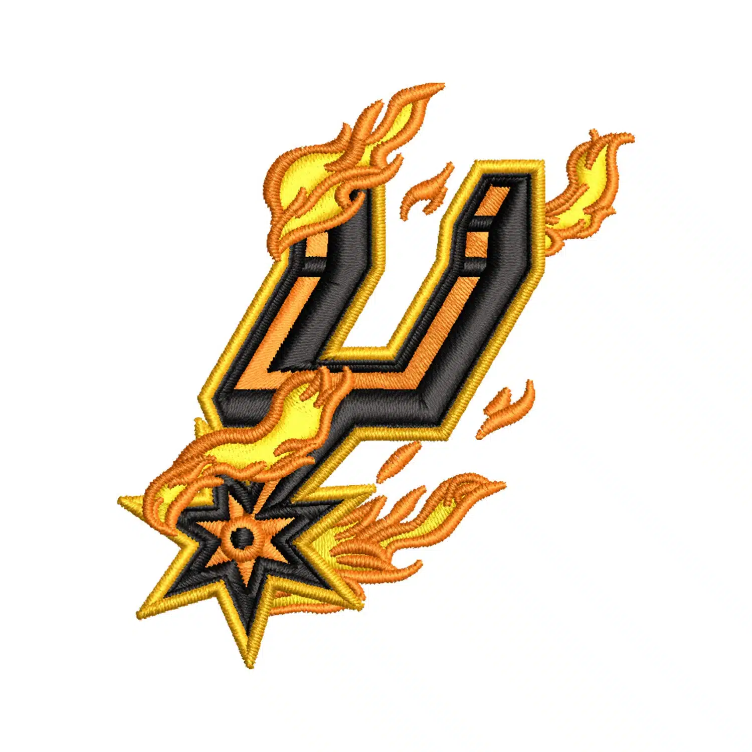 San Antonio Spurs Fire Logo Embroidery Design