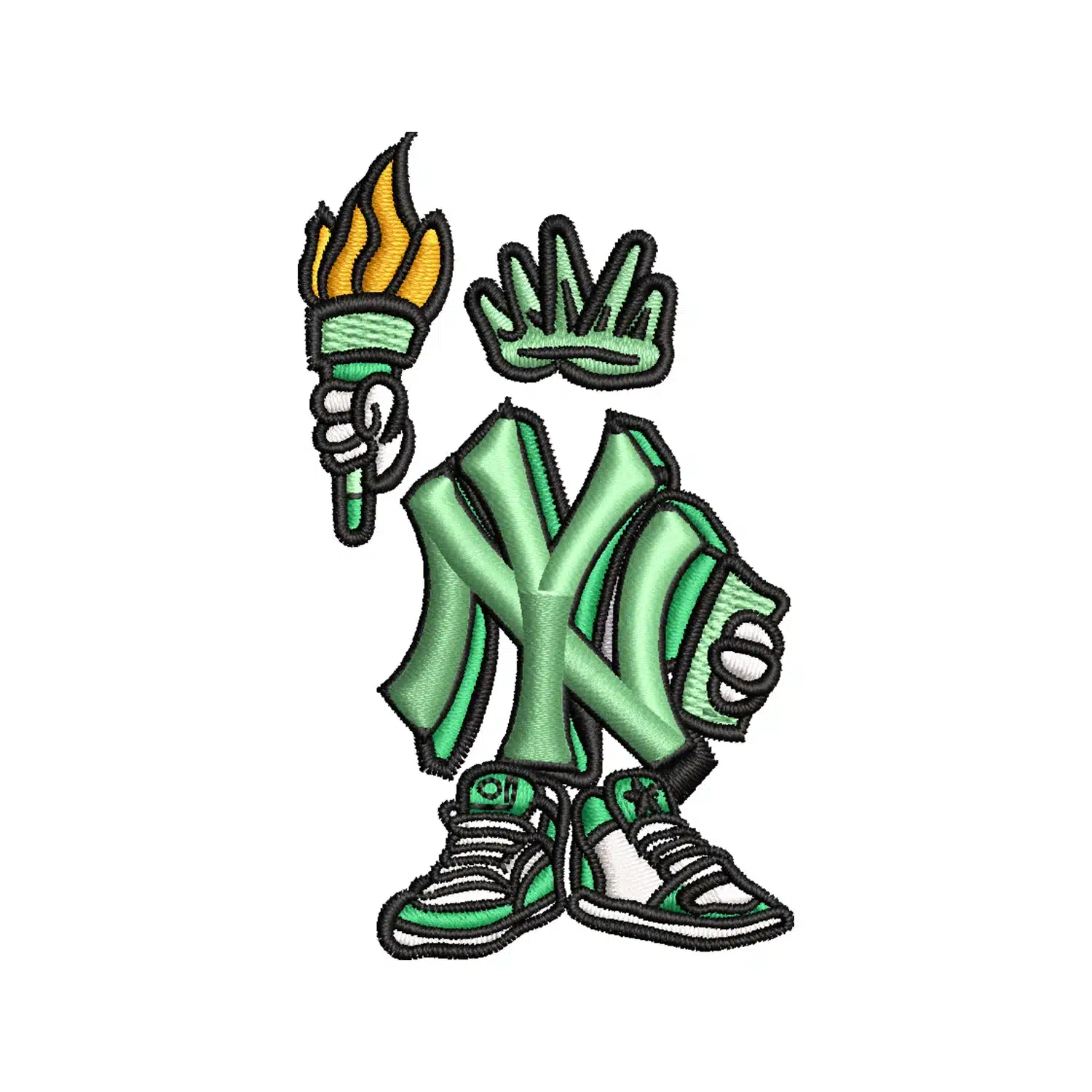 New York Yankees Cartoon Embroidery Design