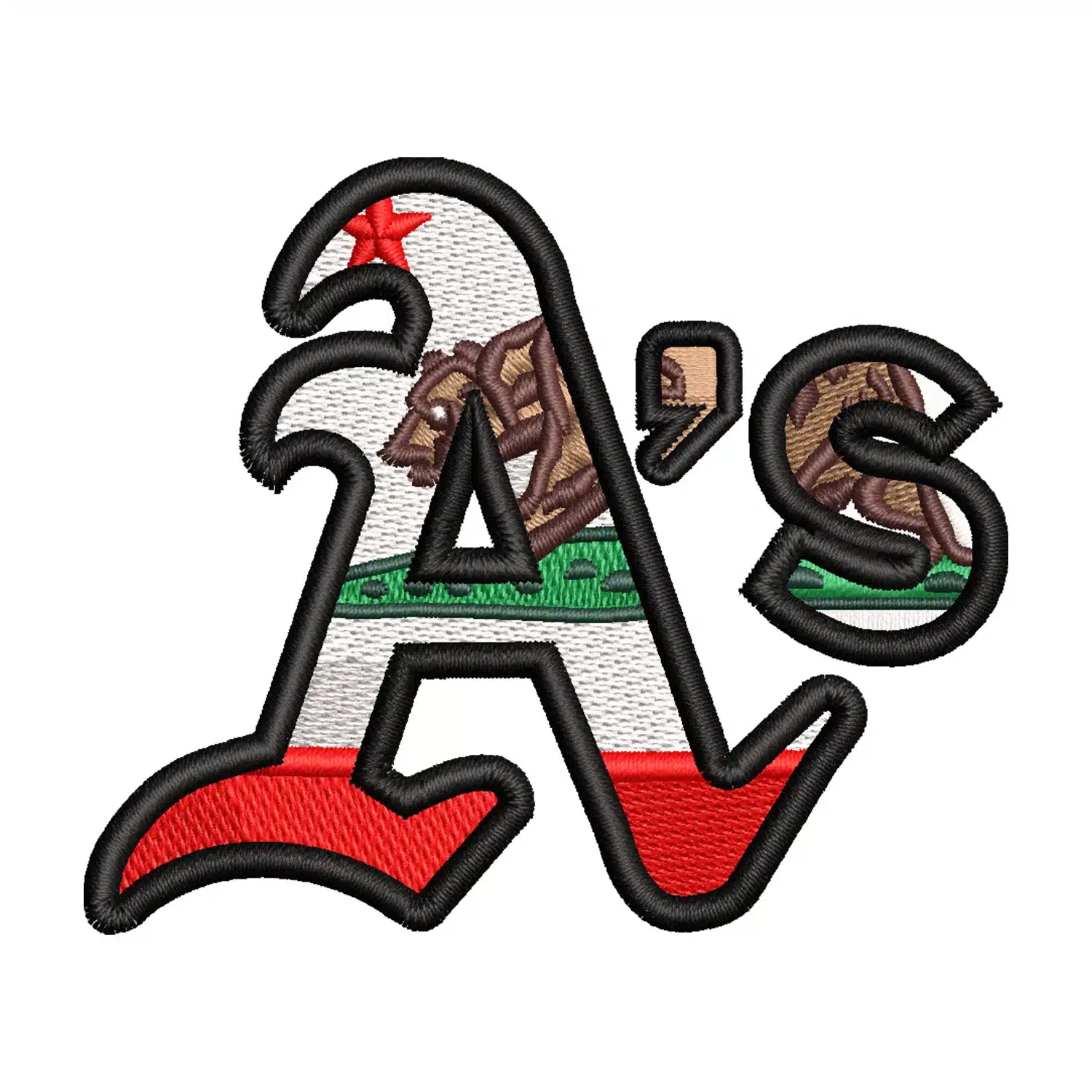 Oakland Athletics Logo Embroidery Design