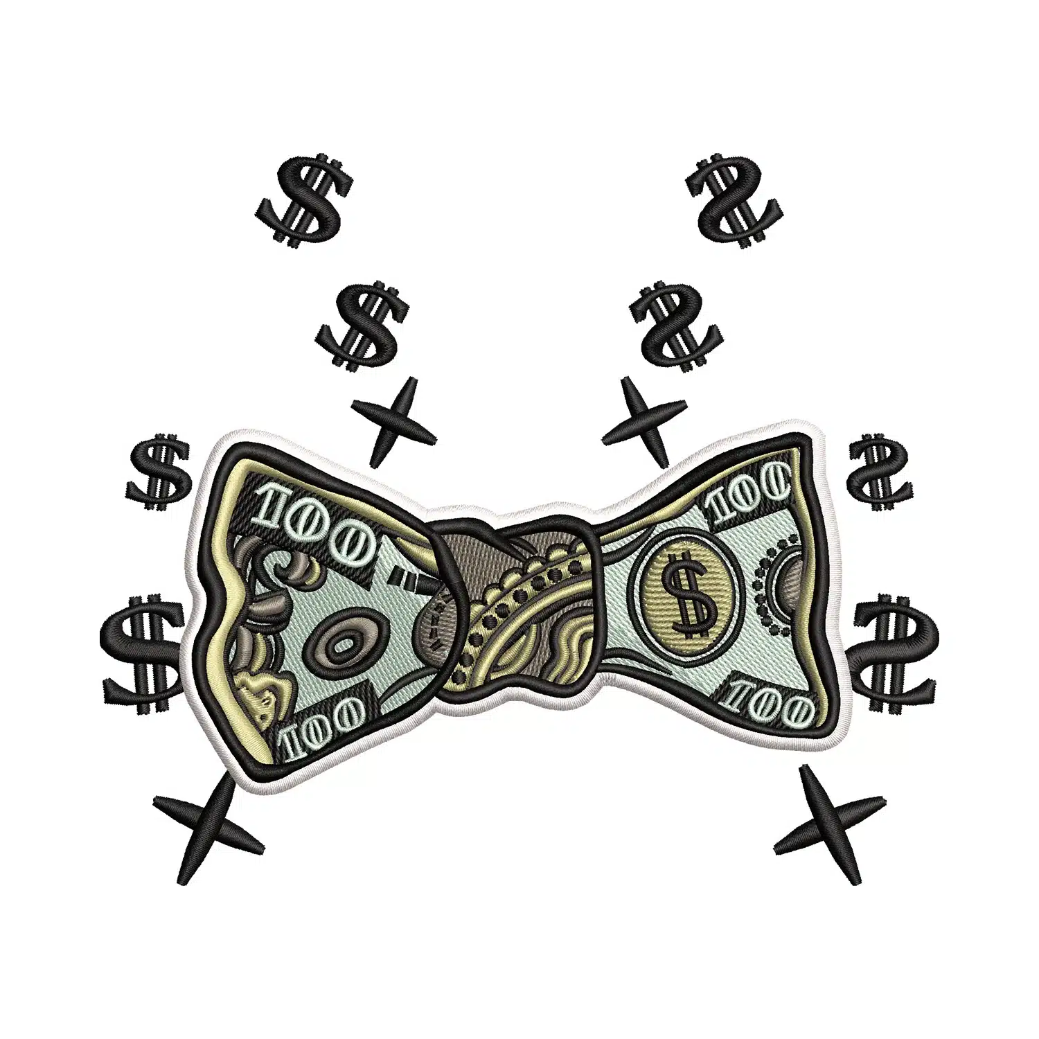 100 Dollar Bill Embroidery Design