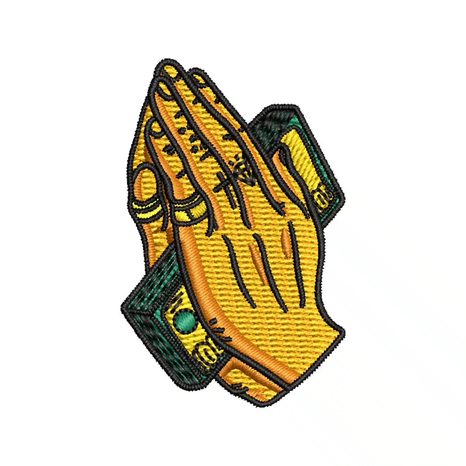 Pray Of Money Embroidery Design
