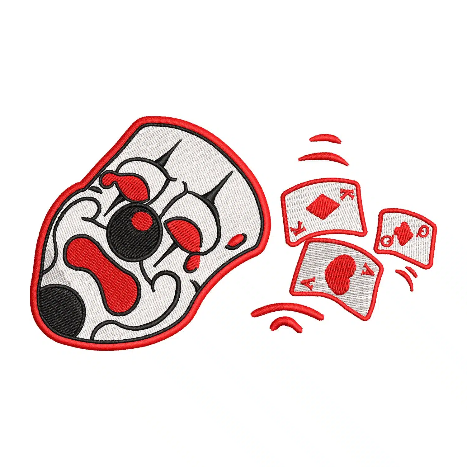Poker Face Embroidery Design