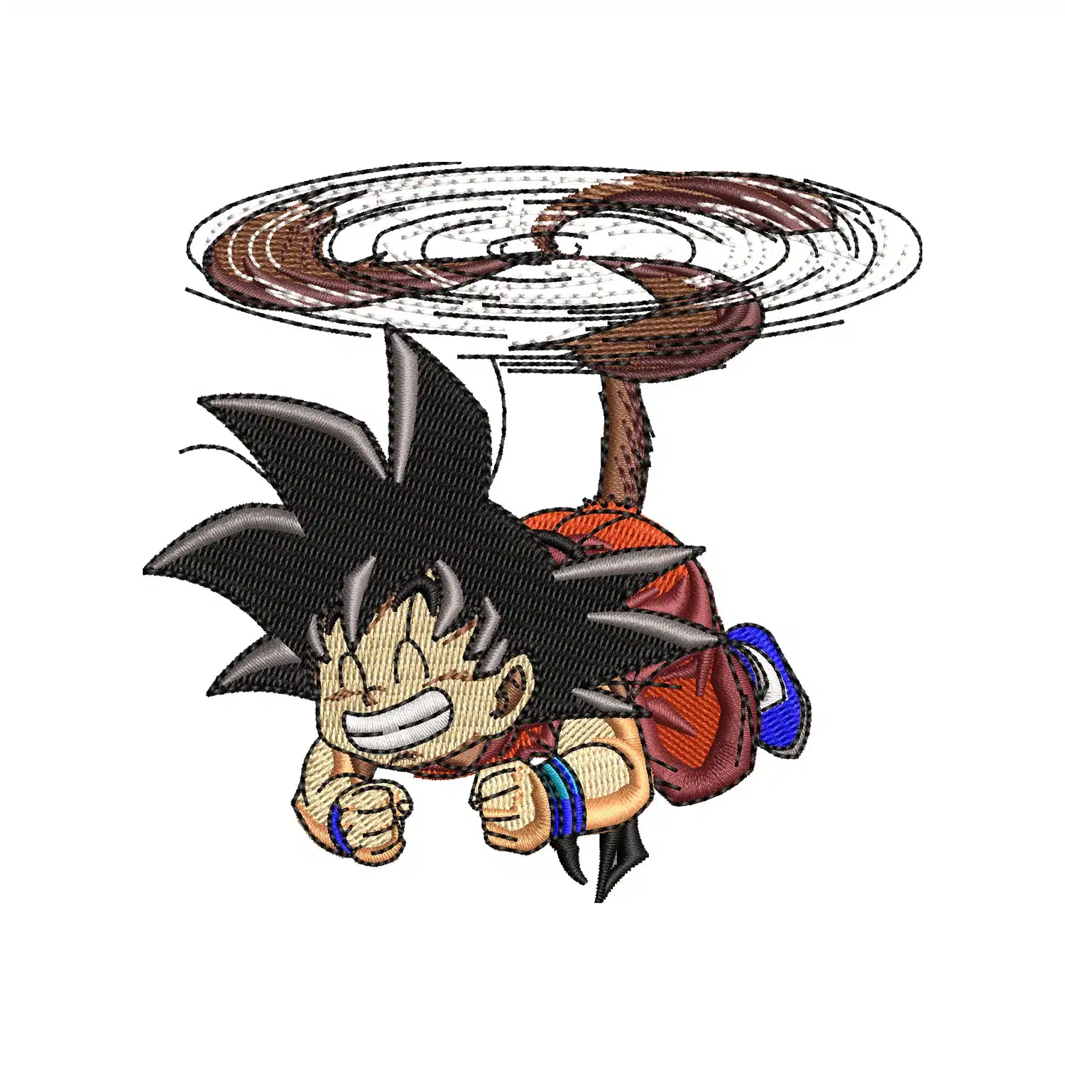 Goku Helicopter Embroidery Design