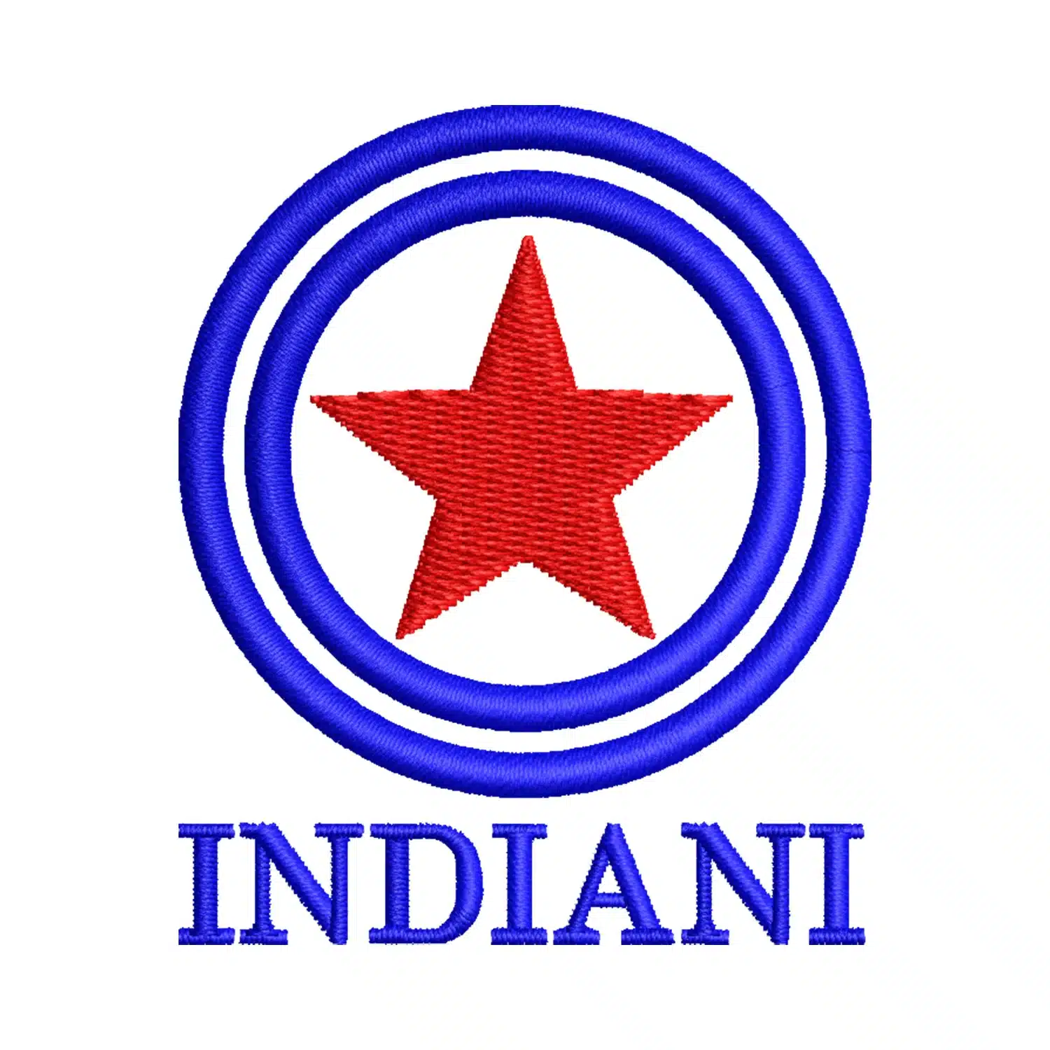 Indiani Logo Embroidery Design