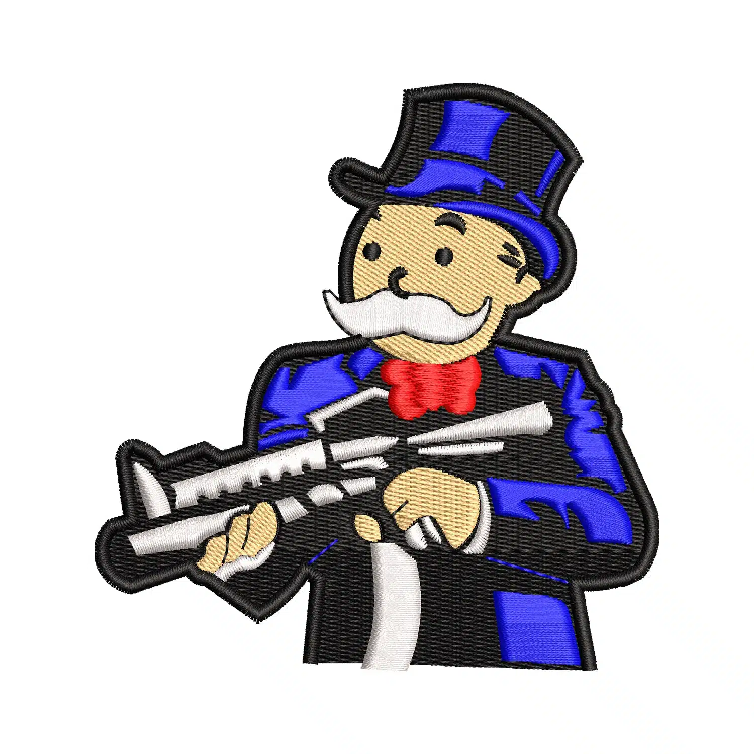 Mr Monopoly Embroidery Design