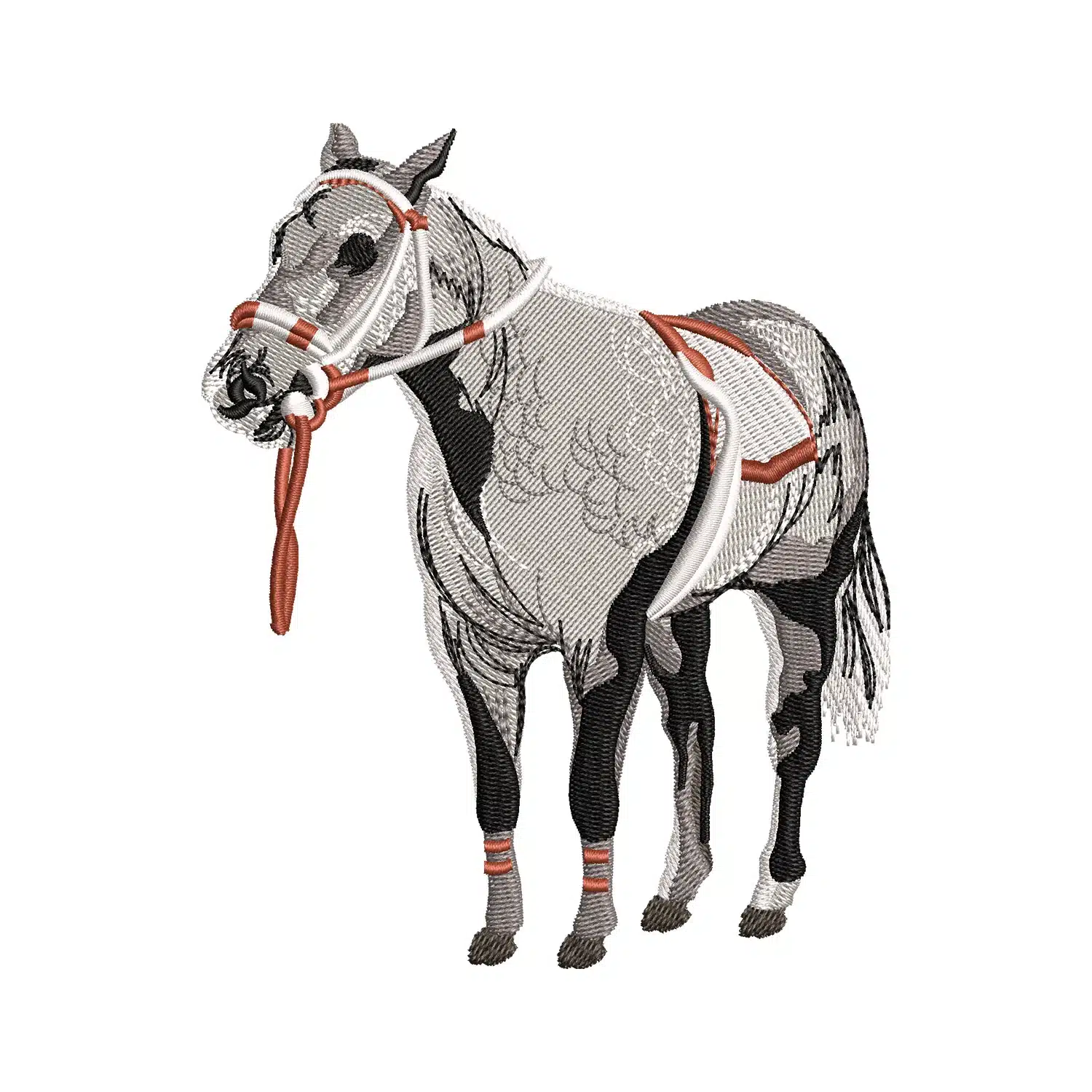 Grey Horse Embroidery Design