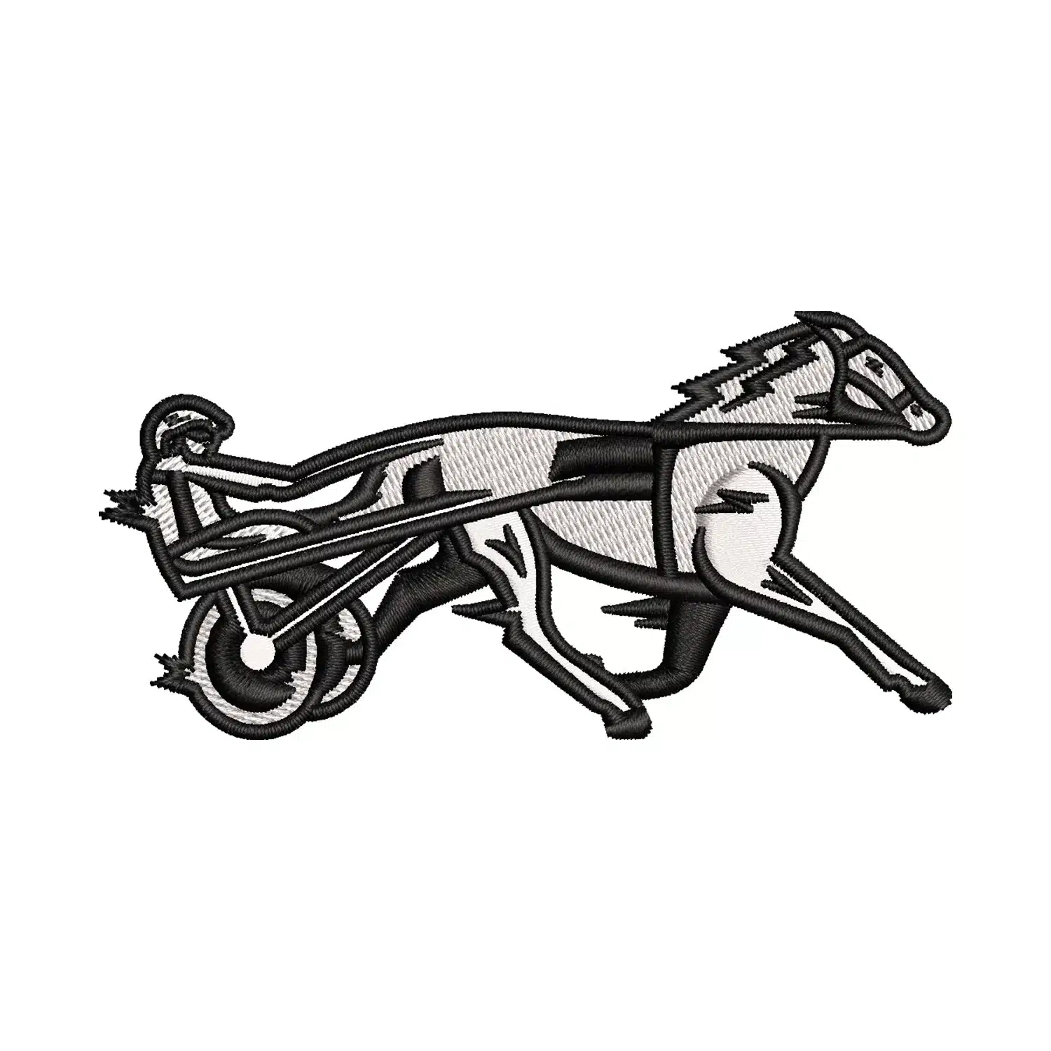 Harness Horse Racing Embroidery Design